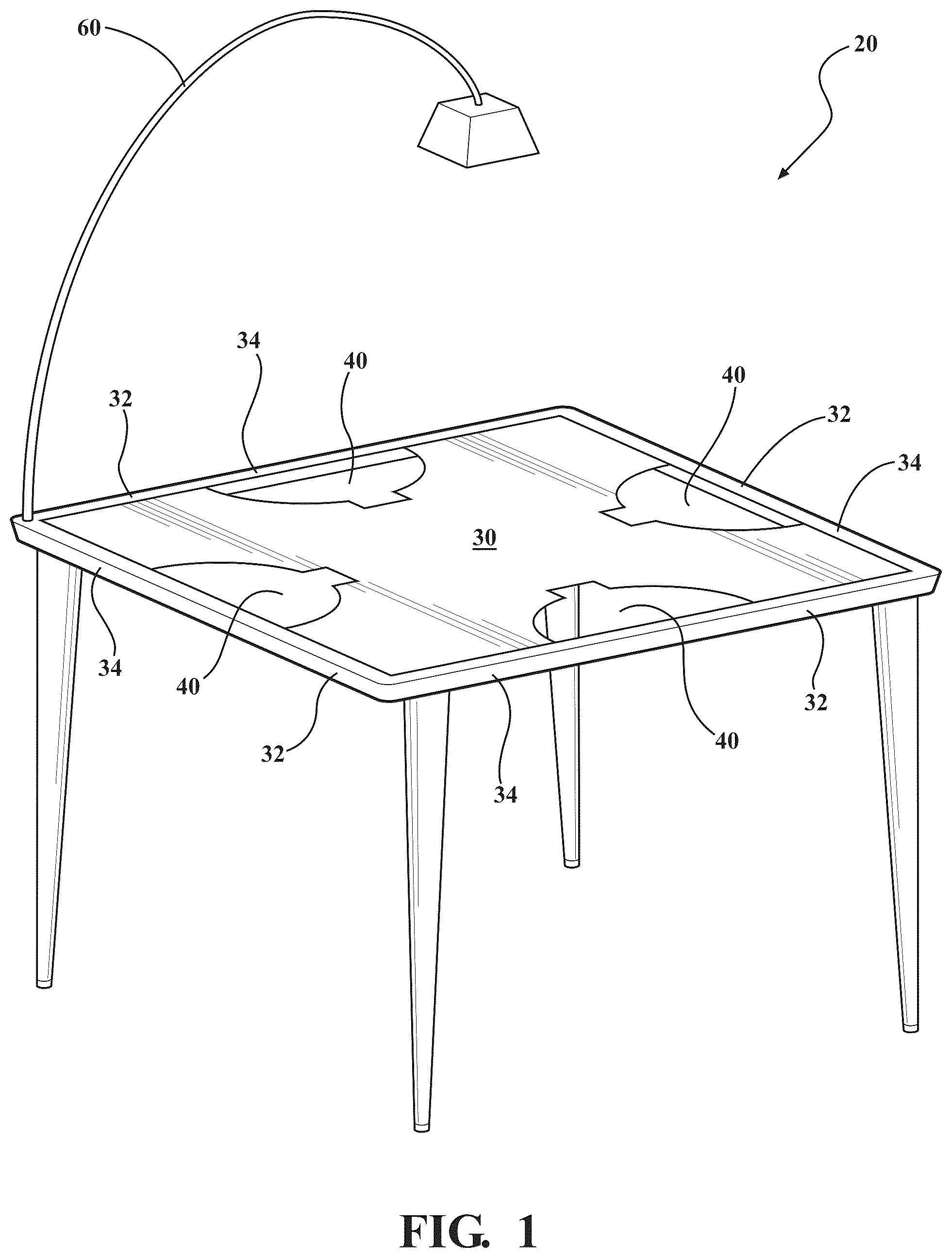 Patent US12569750 — Dominos live action gaming table — Figure 1