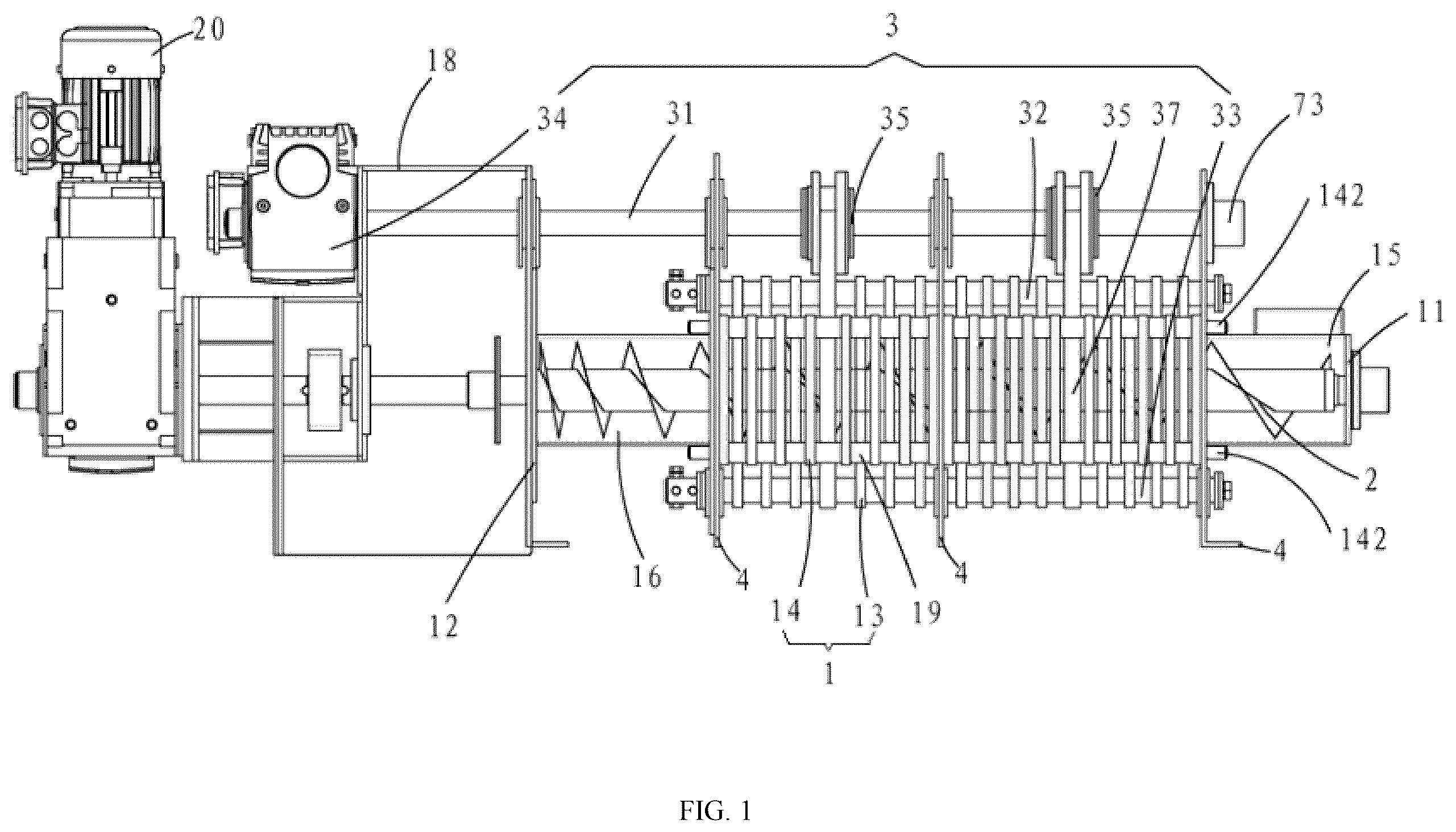 Patent US12569787 — Multi-plate or laminated screw press — Figure 1