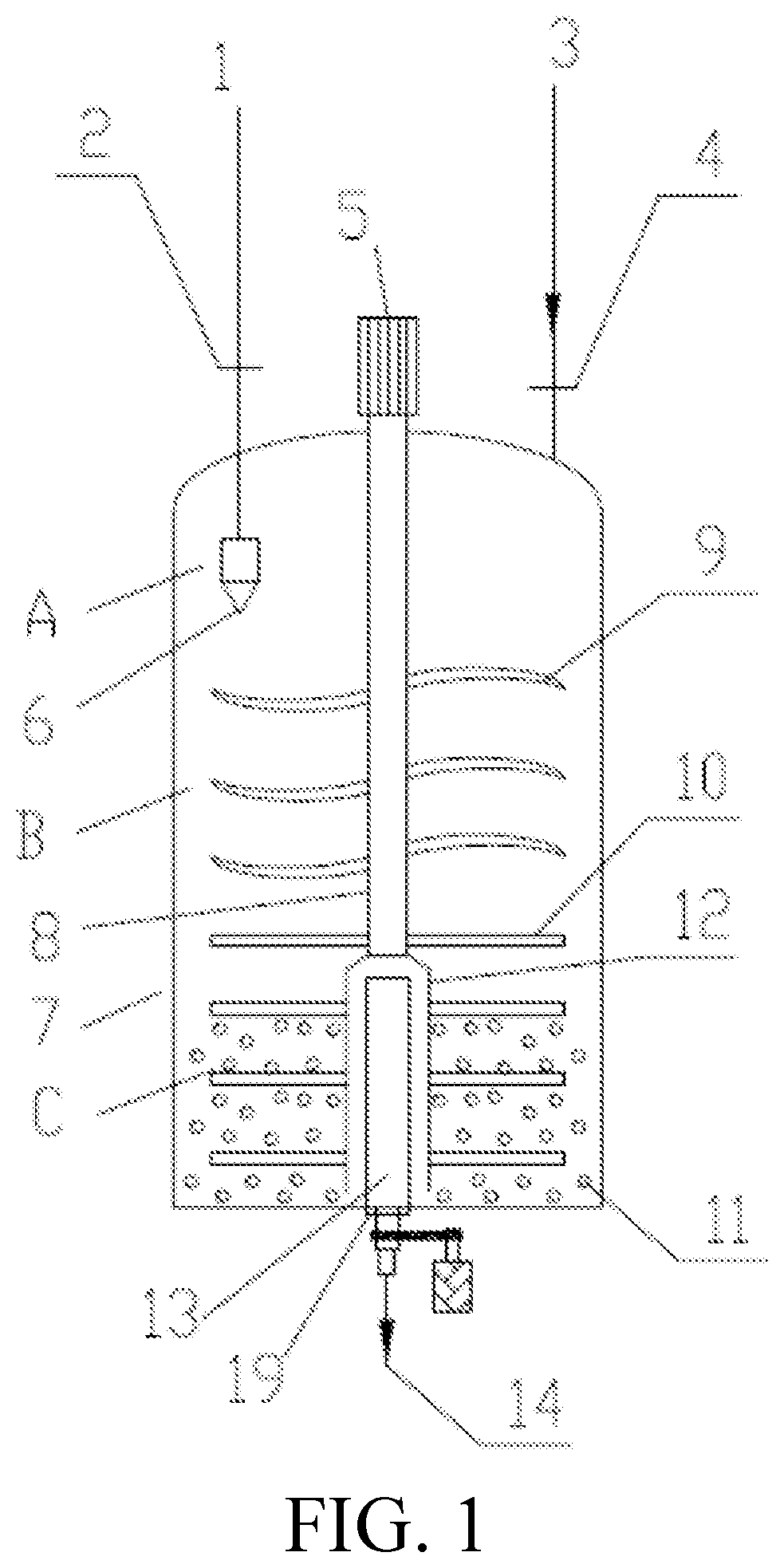 Patent US12569857 — Grading discharge module, and continuous wet ball-milling separation device and separation method — Figure 1