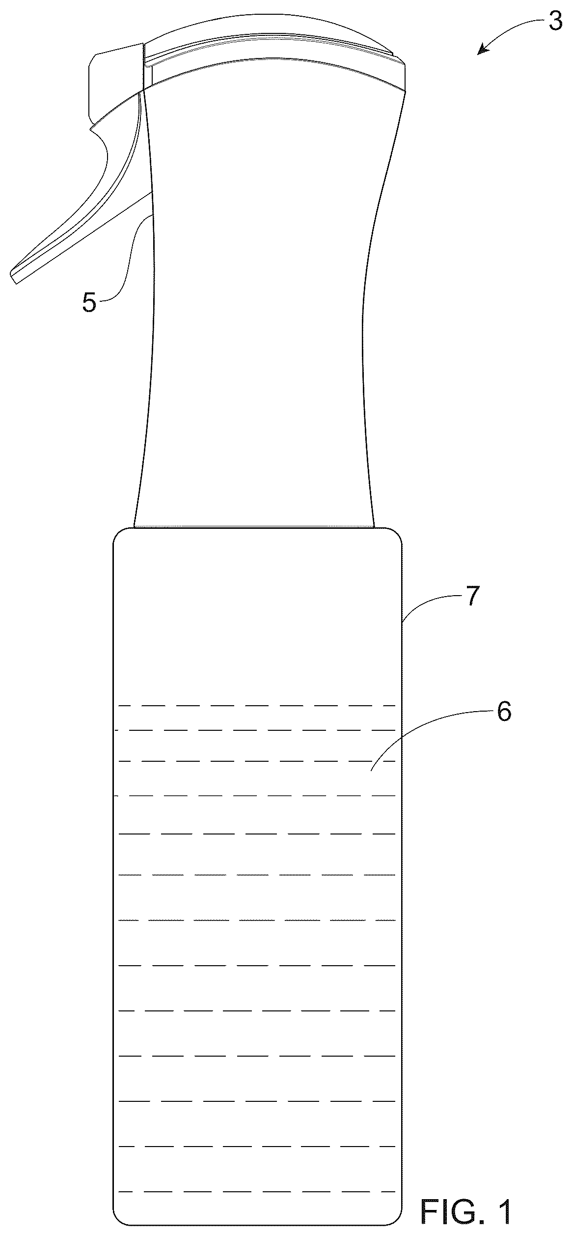 Patent US12569864 — Liquid dispensing product having a spray dispenser — Figure 1