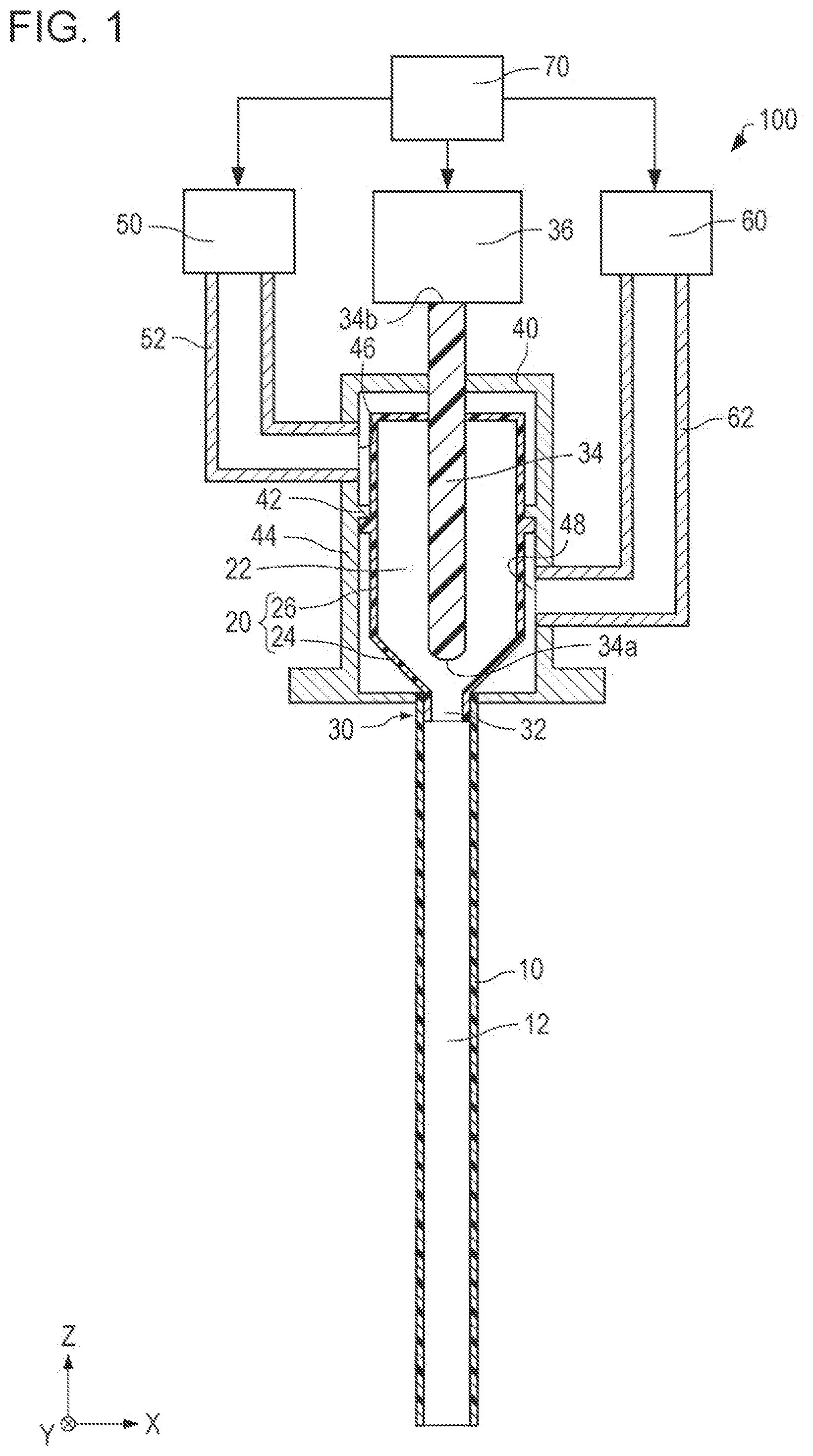 Patent US12569866 Figure 1 – Powder suction and discharge apparatus