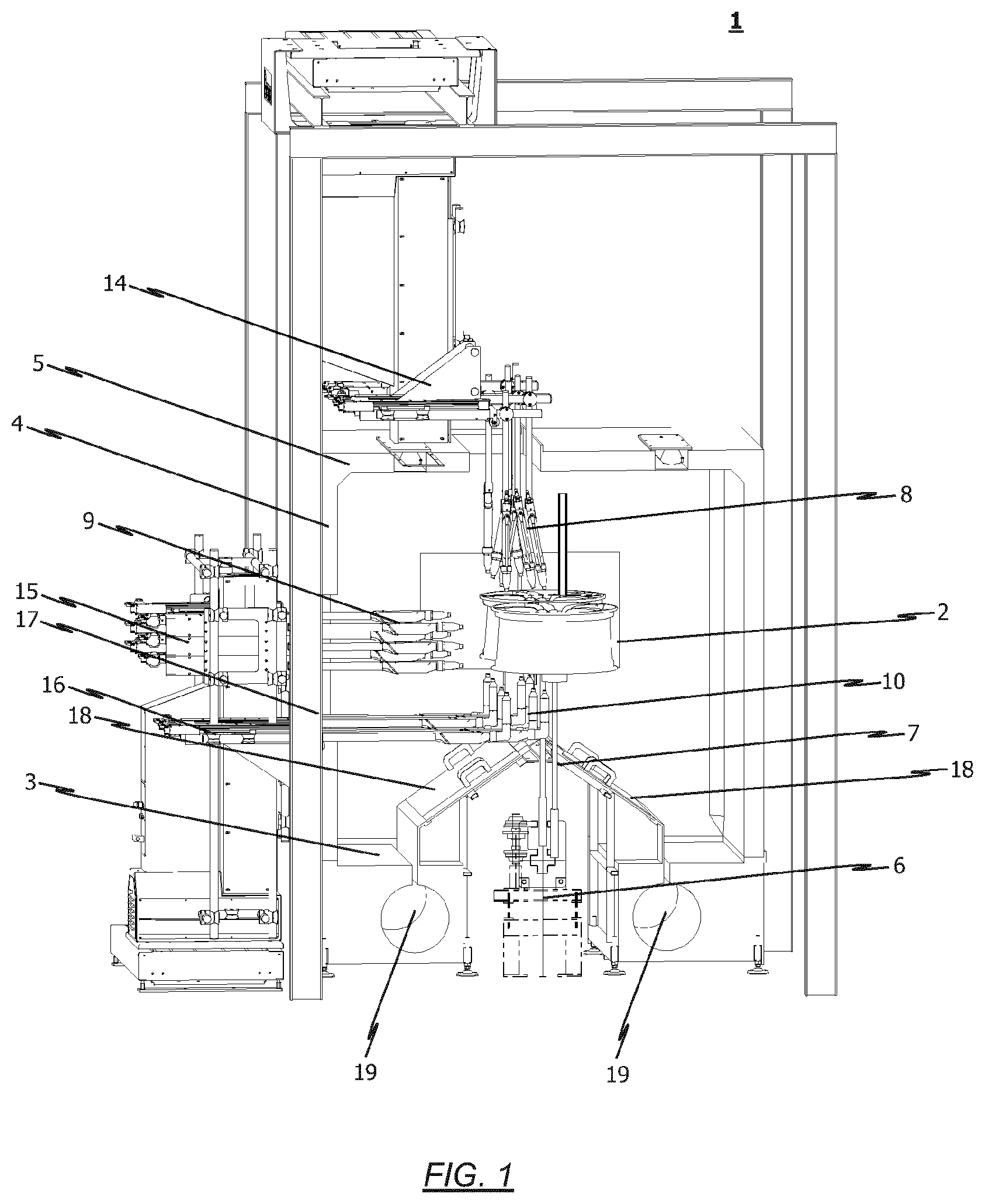 Patent US12569872 — Coating booth for coating vehicle rims — Figure 1