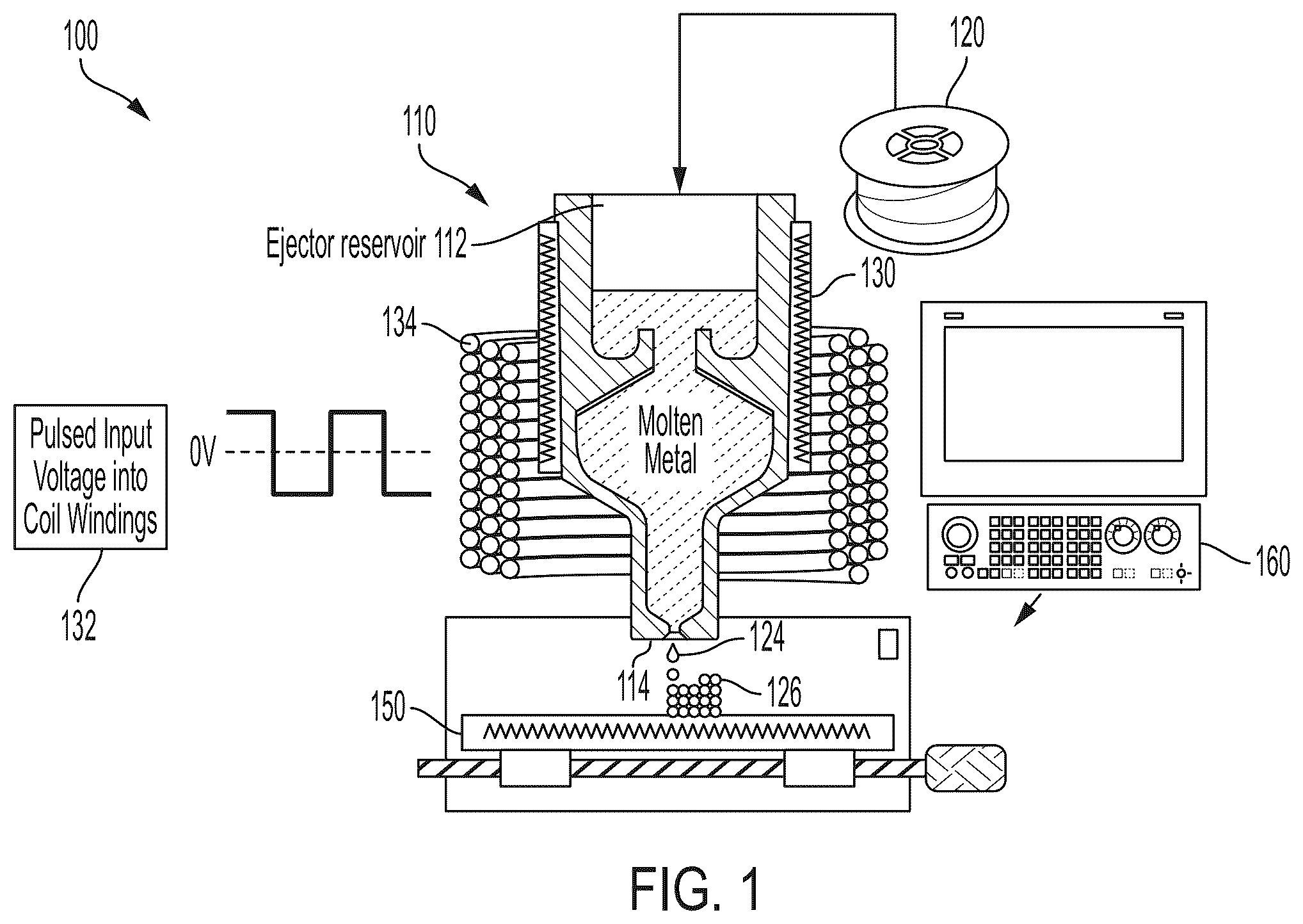 Patent US12569914 Figure 1 – System and method for controlling flow through a 3D printer