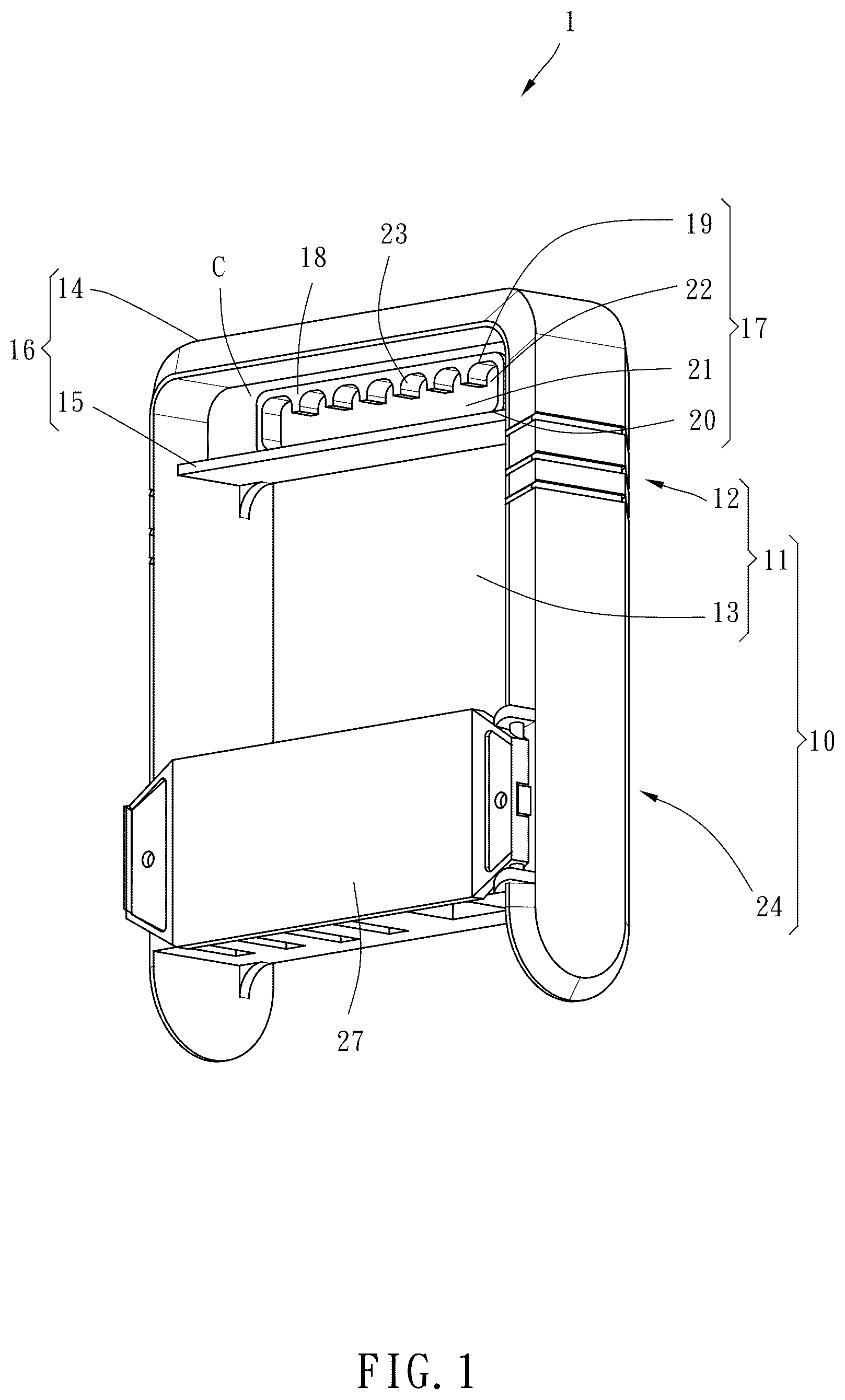 Patent US12569976 — Tool hanger — Figure 1