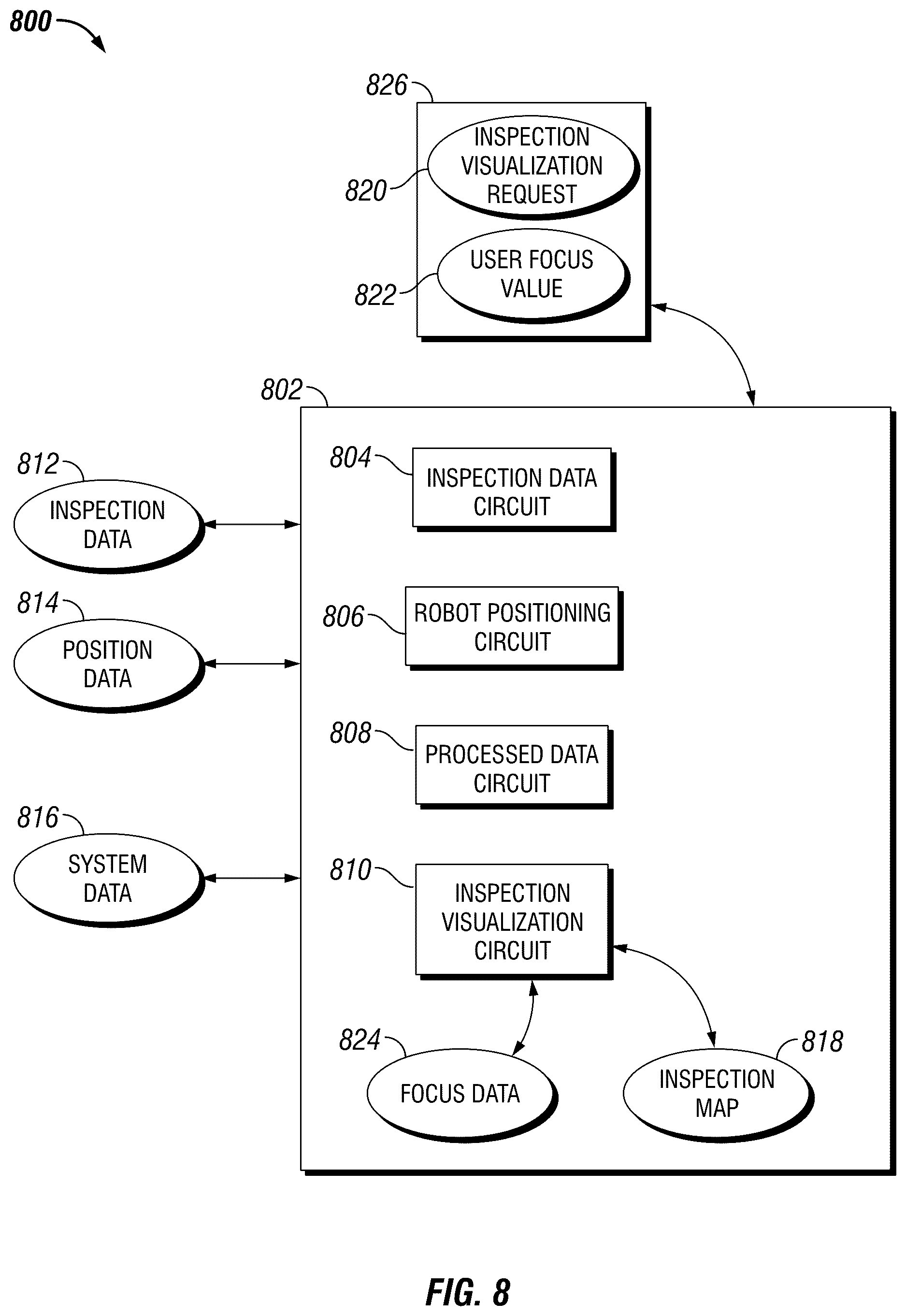 Patent US12569979 Figure 6 – Inspection robot with offset sled mounts for inspecting thick assets