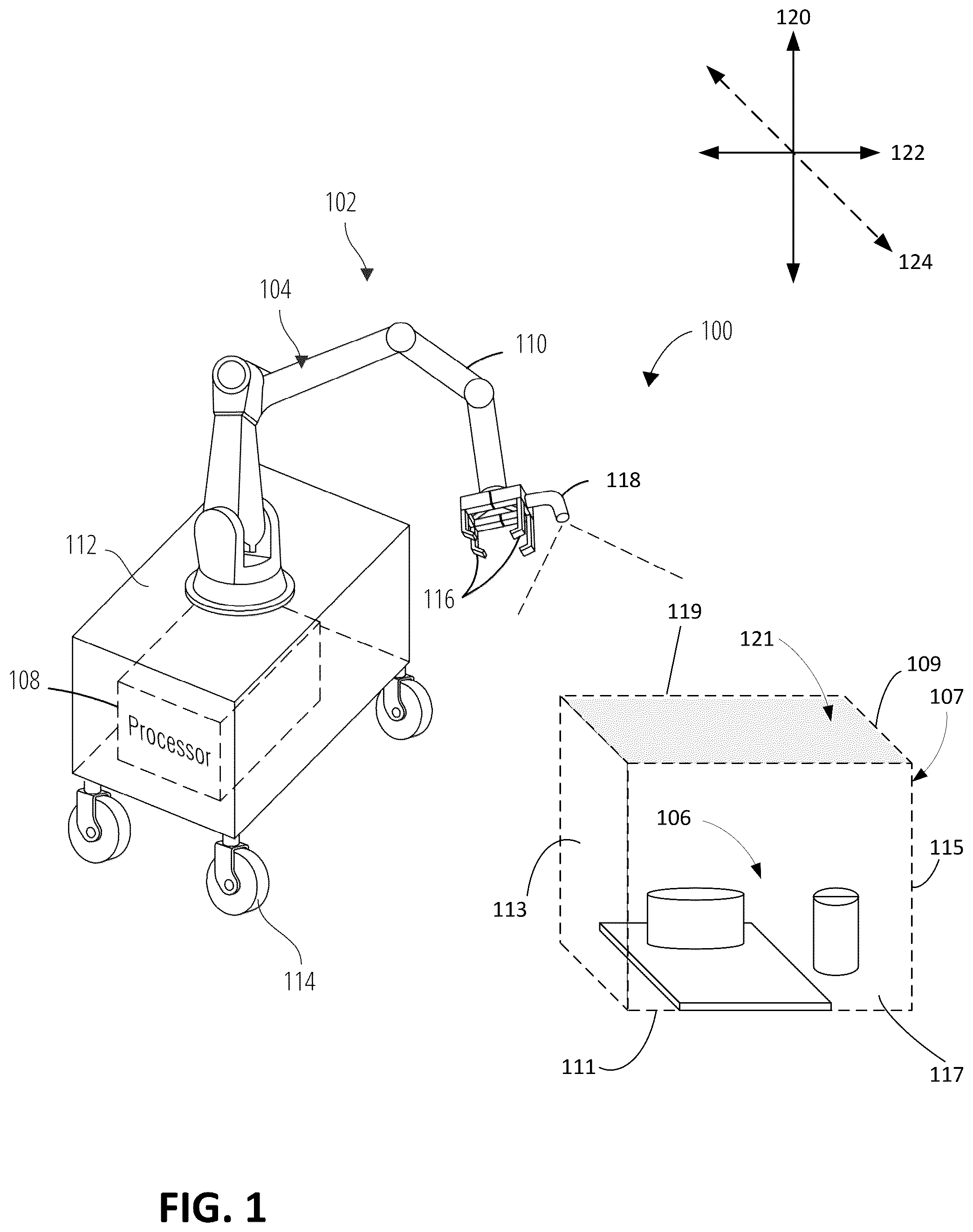 Patent US12569985 — Runtime assessment of suction grasp feasibility — Figure 1