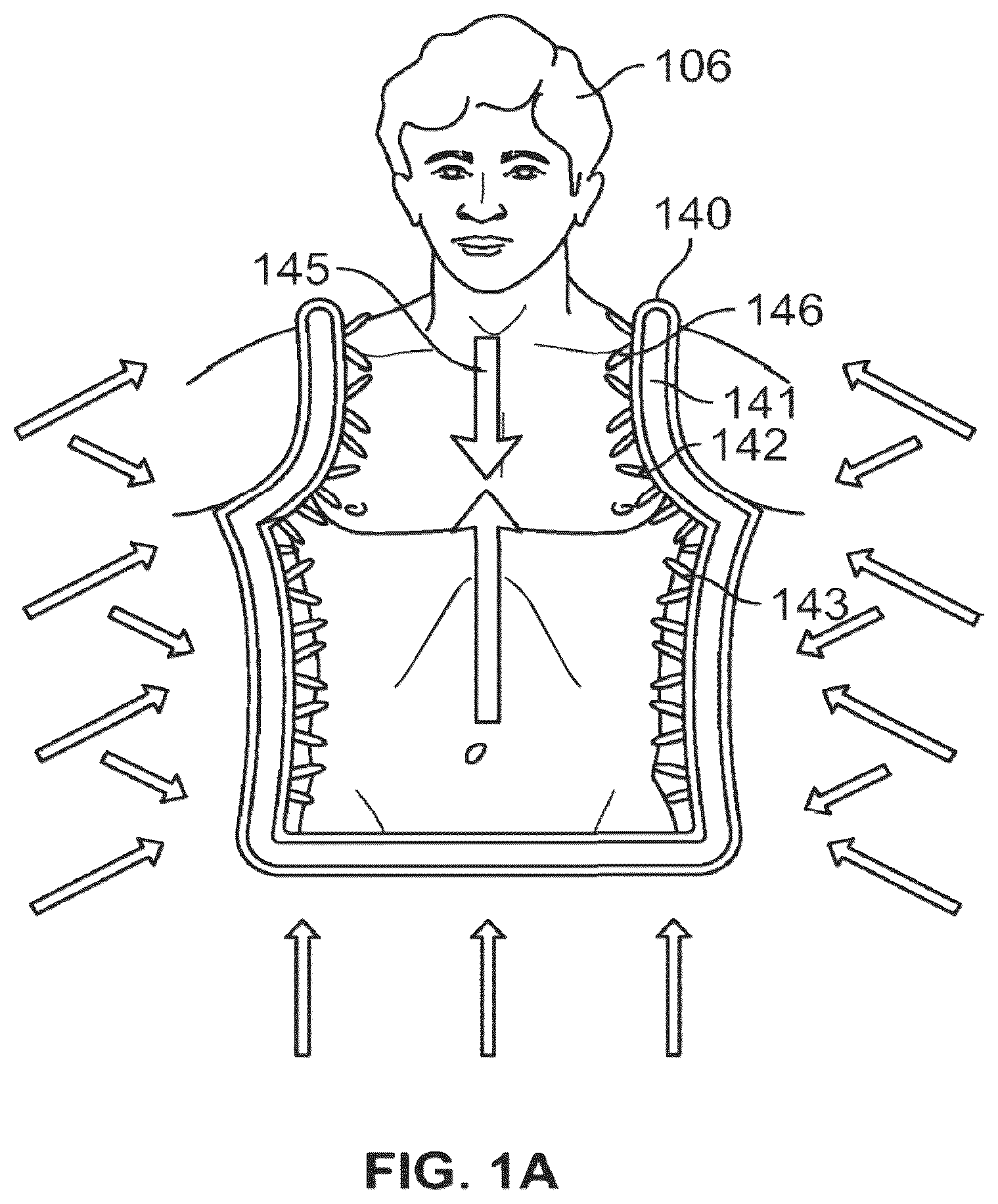 Patent US12576001 Figure 1 – Systems and methods to simulate hydrostatic force on a user with minimal shear force