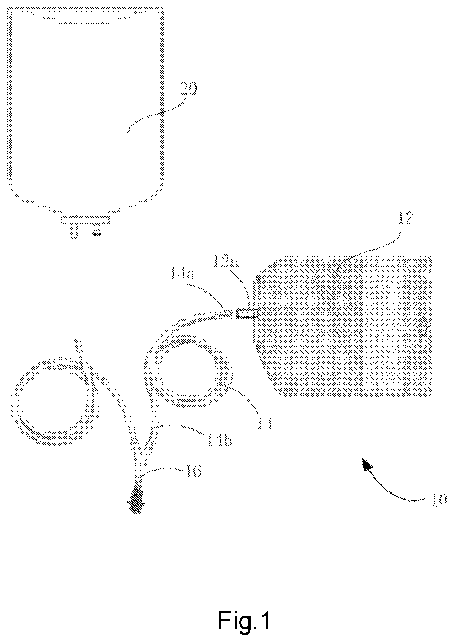 Patent US12576196 — Medical fluid container assembling system and method — Figure 1