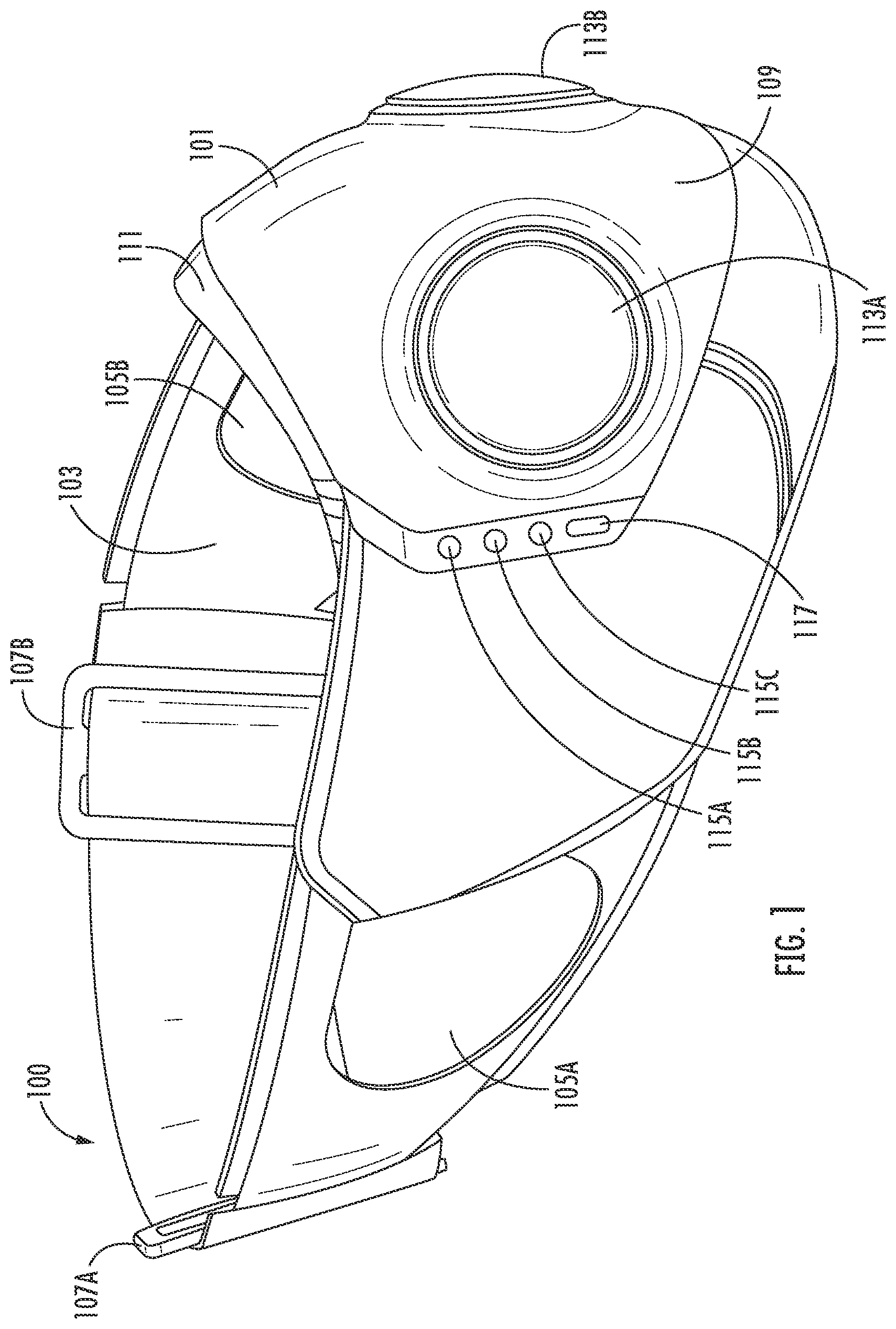 Patent US12576291 — Filtration component with microcapsule elements for respiratory protective device — Figure 1