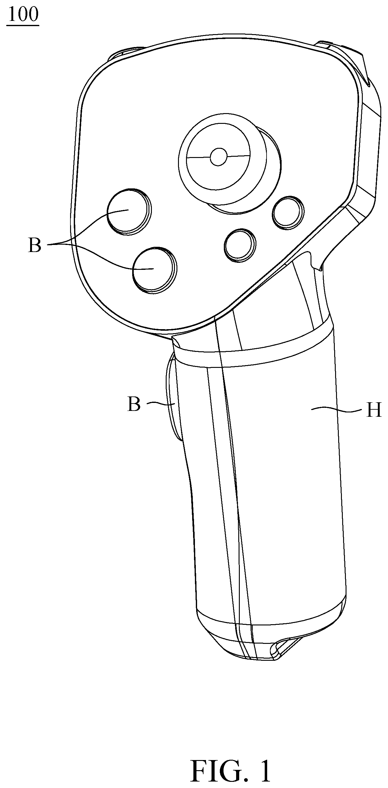 Patent US12576333 — Gaming joystick and button mechanism thereof — Figure 1