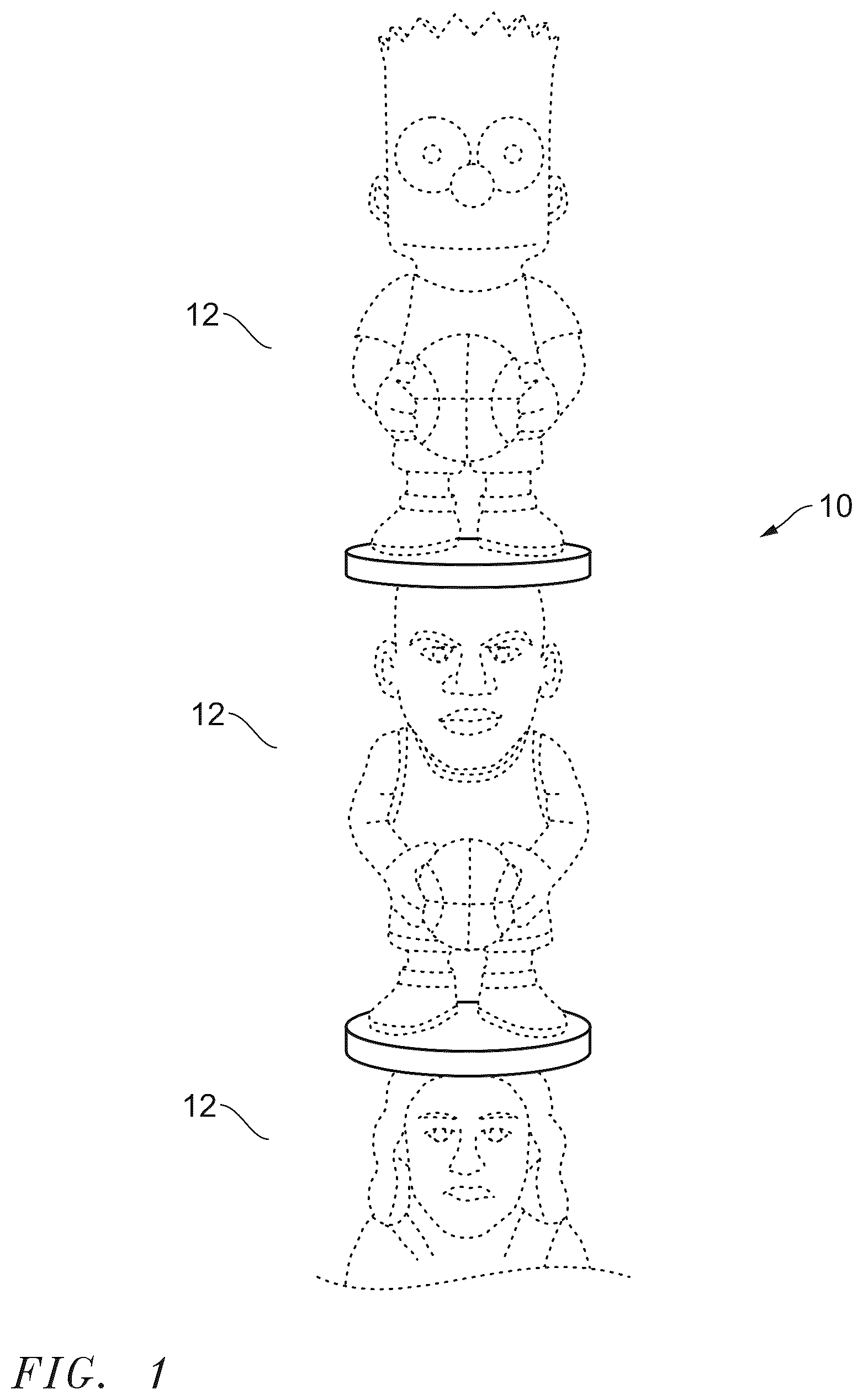 Patent US12576342 Figure 1 – Tabletop totem