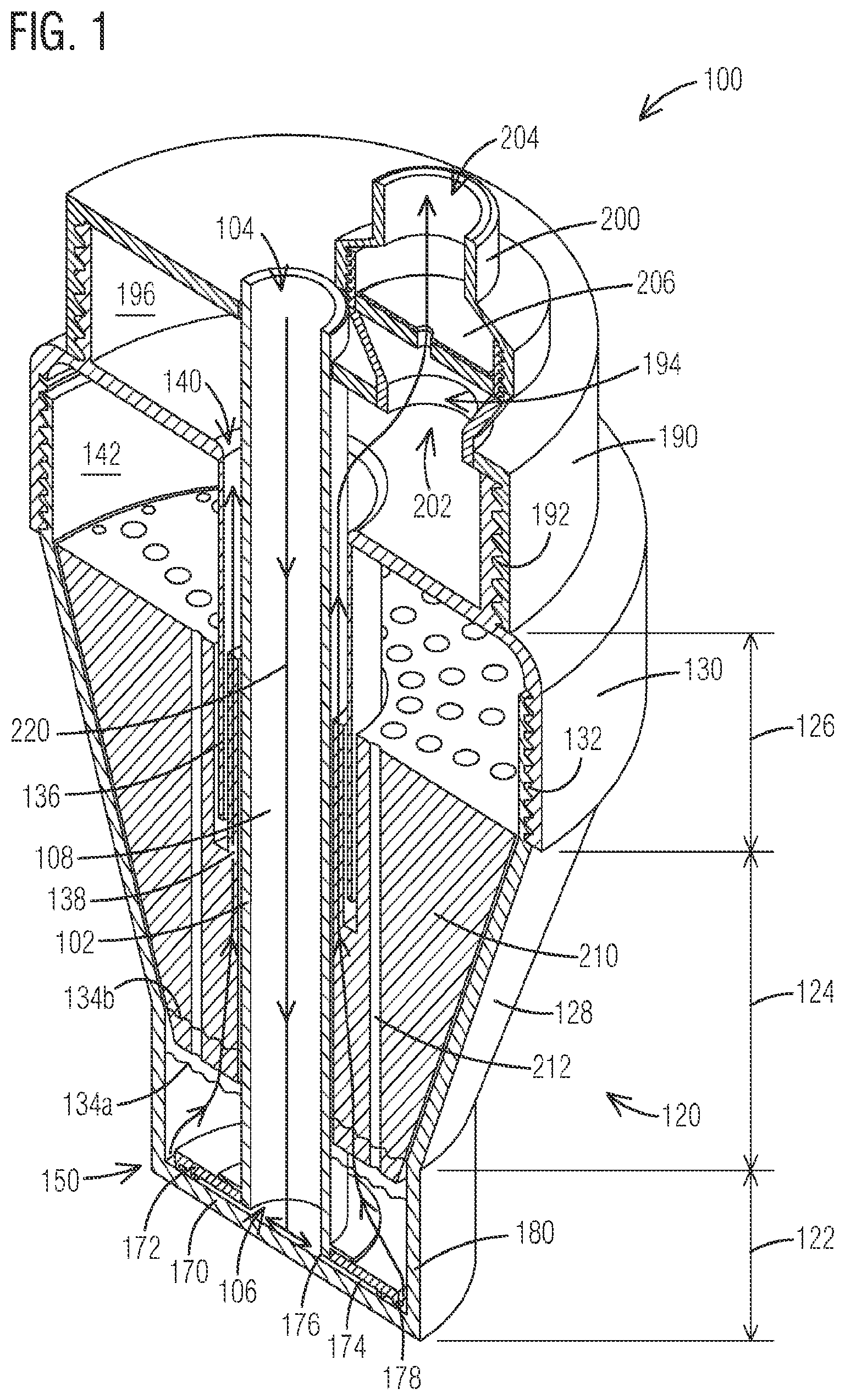 Patent US12576358 — Liquid bath air filter — Figure 1