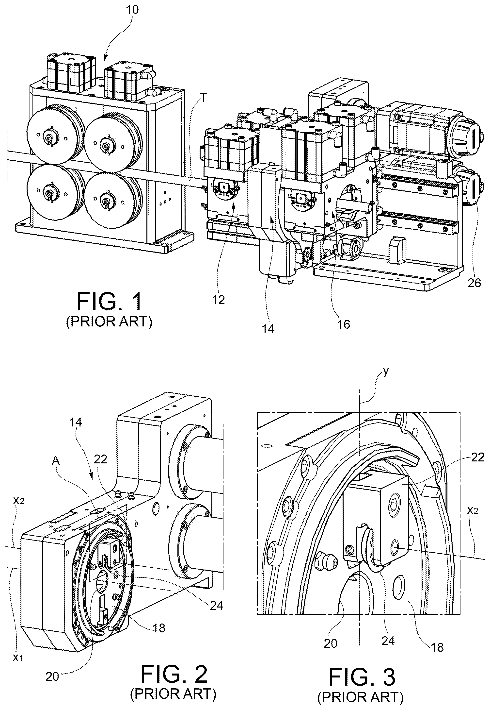 Patent US12576438 Figure 1 – Apparatus for the orbital cutting and calibration of tubes