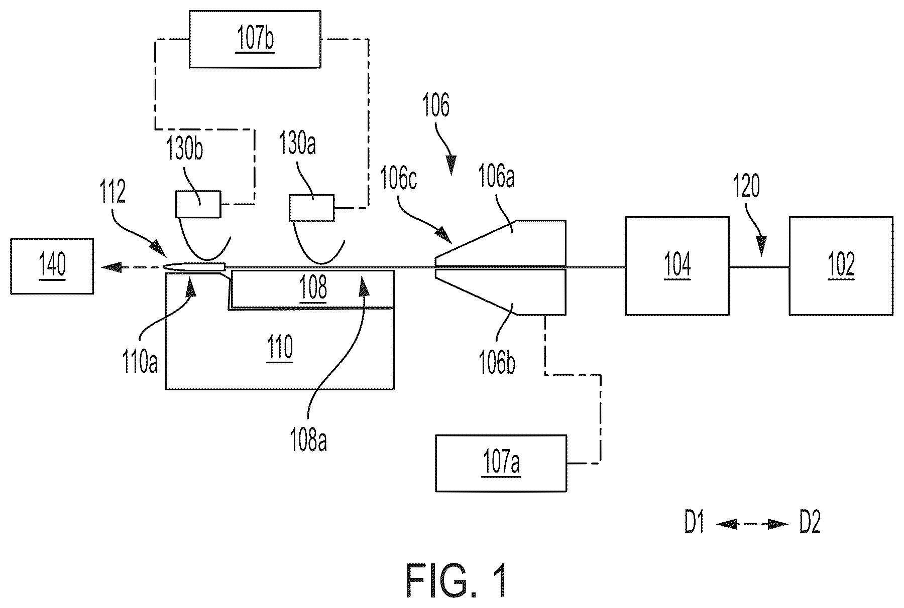 Patent US12576447 — Optical fiber modules for additive manufacturing systems — Figure 1