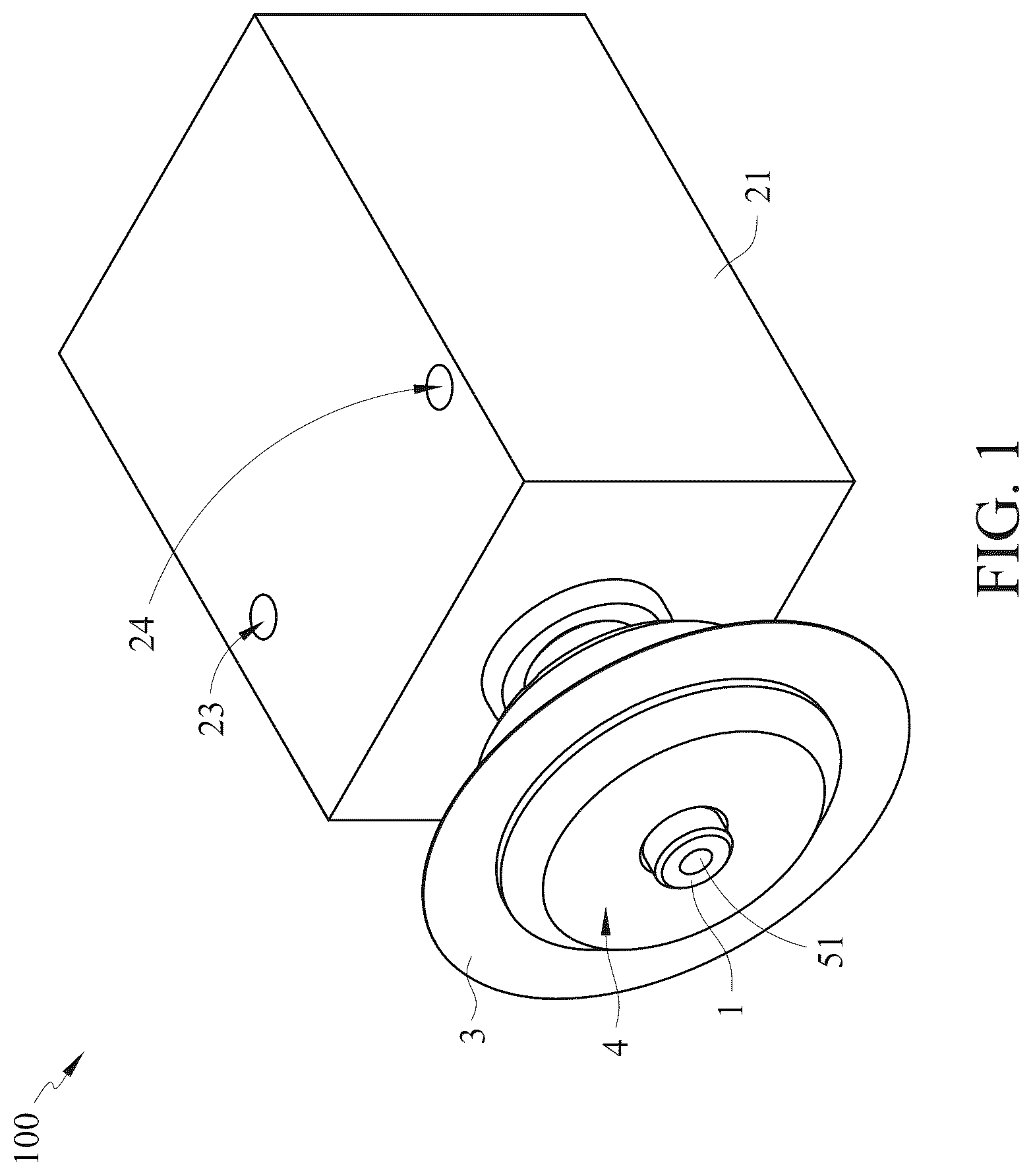 Patent US12576472 Figure 1 – Material cutting and grinding device