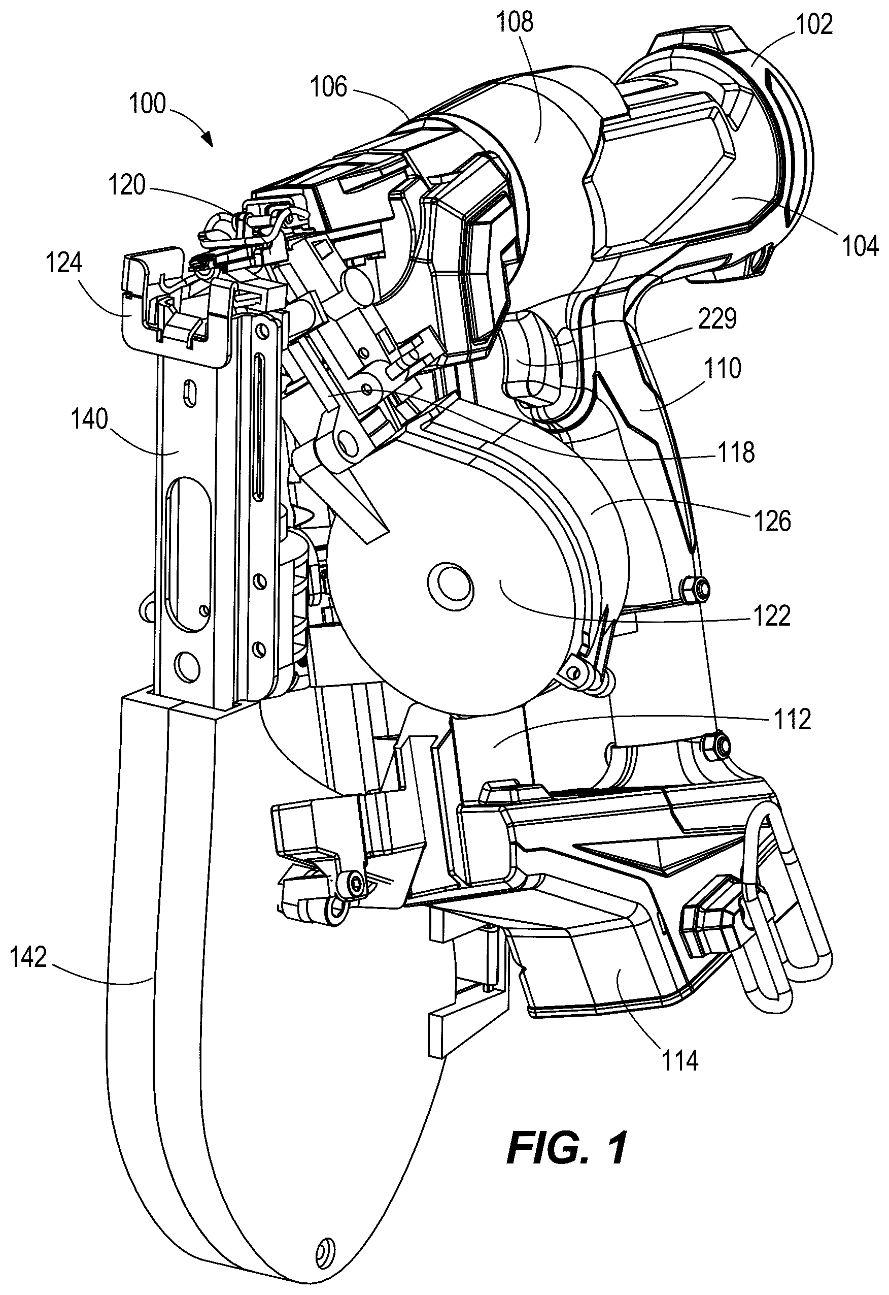 Patent US12576490 — Powered fastener driver with button cap delivery — Figure 1