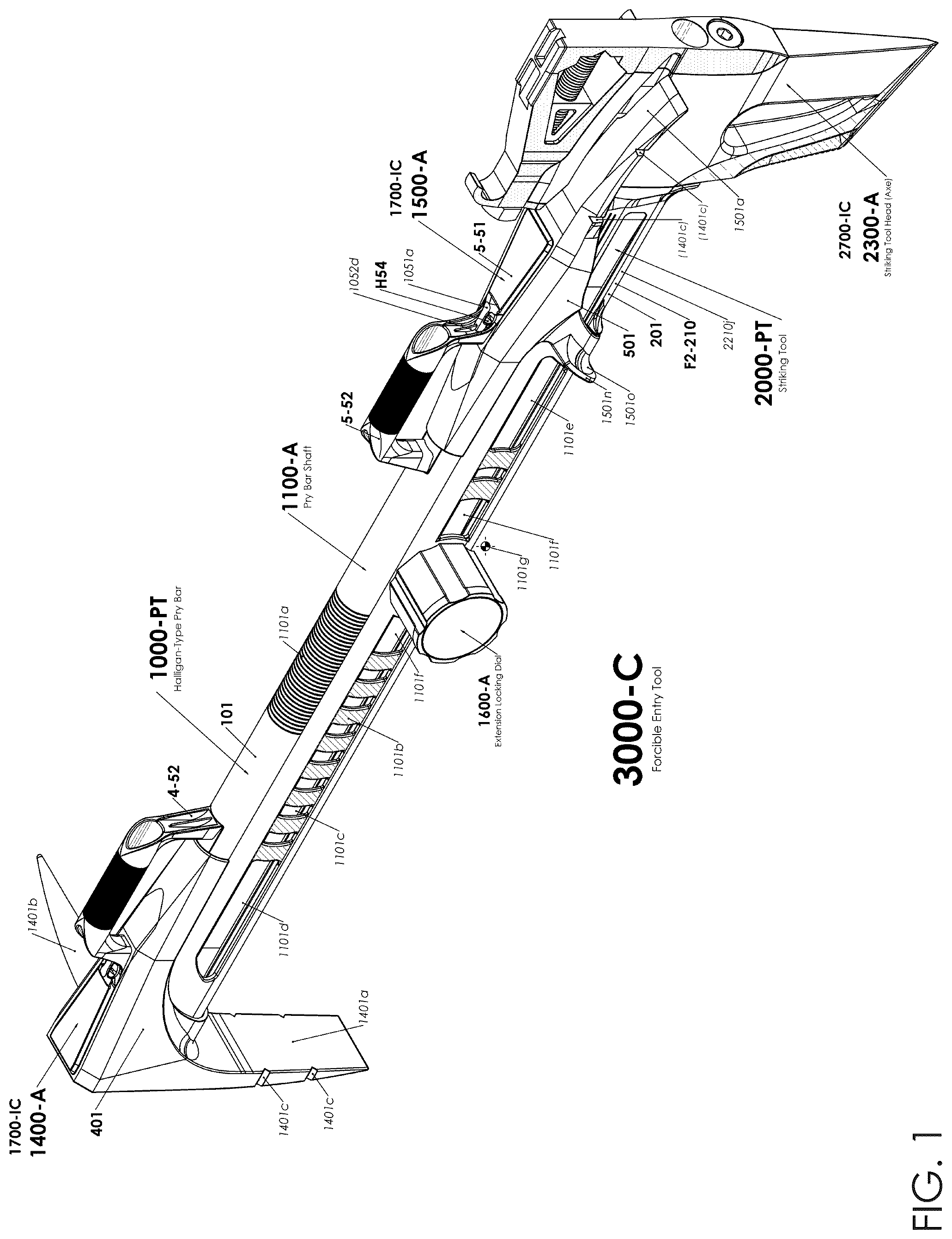 Patent US12576498 — Multi-tool combining firefighting implements — Figure 1