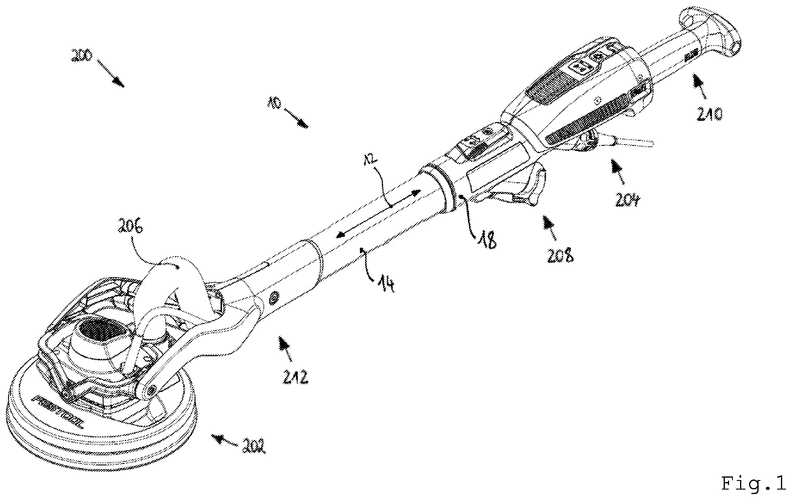 Patent US12576503 — Connection assembly for a hand-guided machine tool and hand-guided machine tool — Figure 1