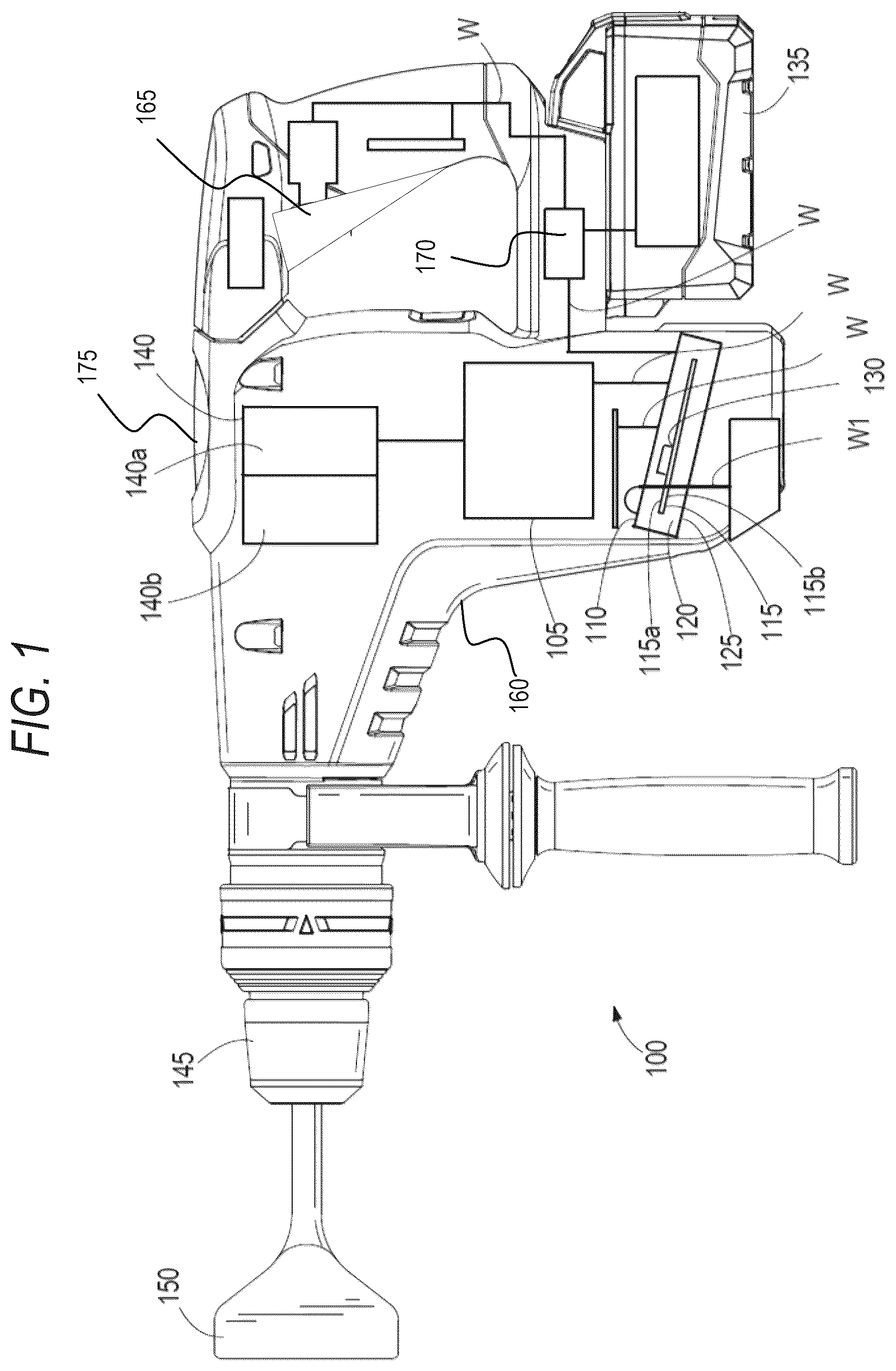 Patent US12576506 — Power tool including loss of control mitigation — Figure 1