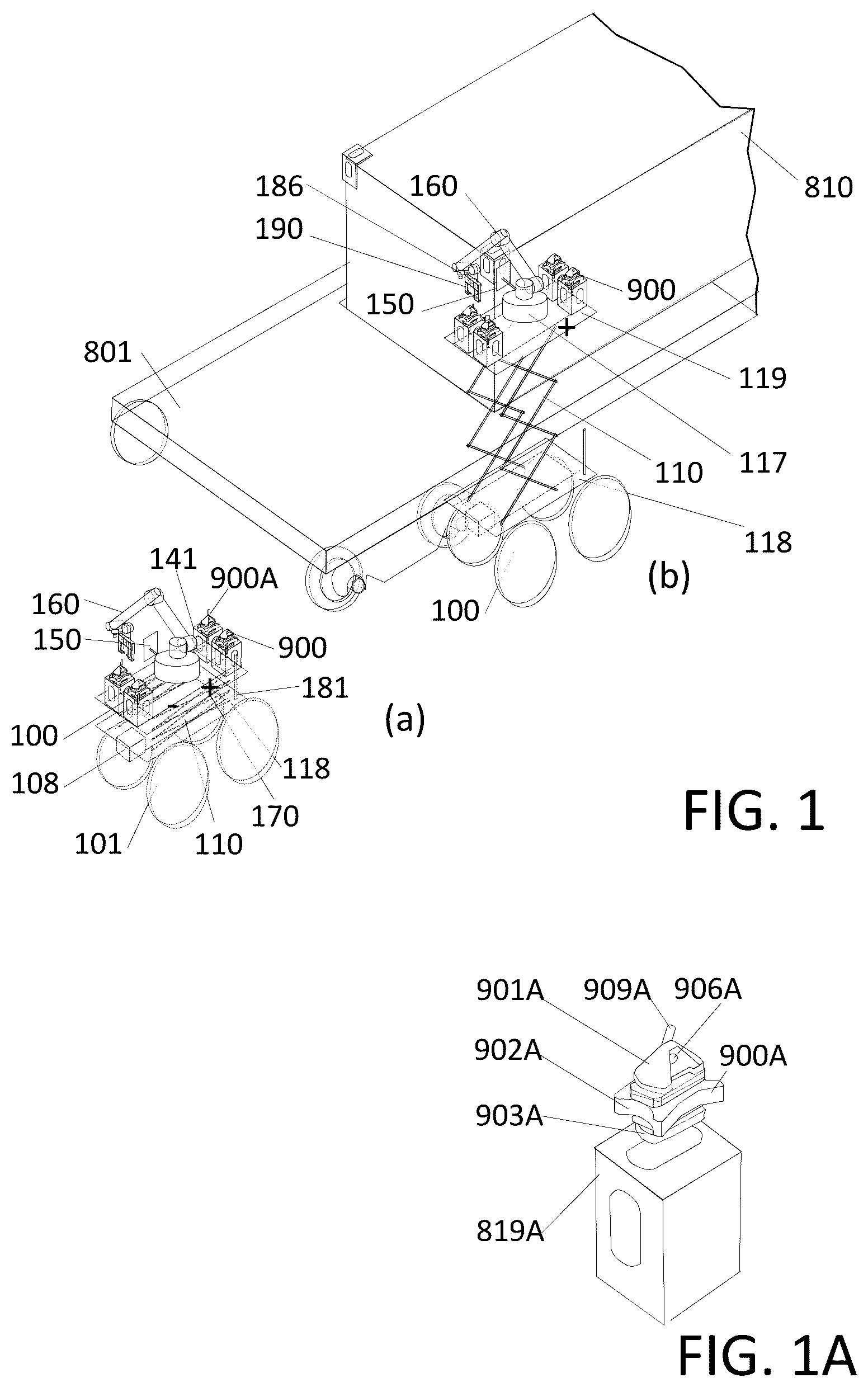 Patent US12576531 — Mobile robot system for handling railway IBC — Figure 1