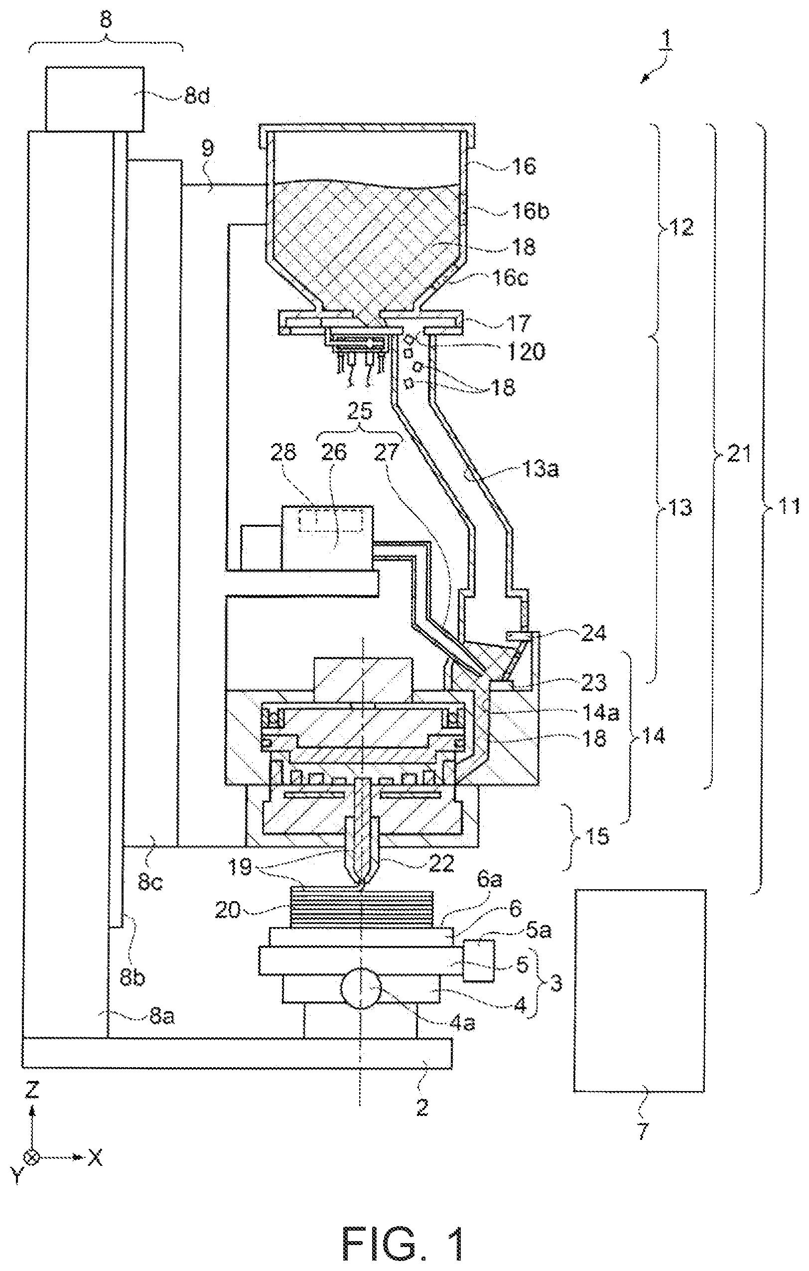 Patent US12576593 — Plasticizing device, three dimensional molding device, and injection molding device — Figure 1