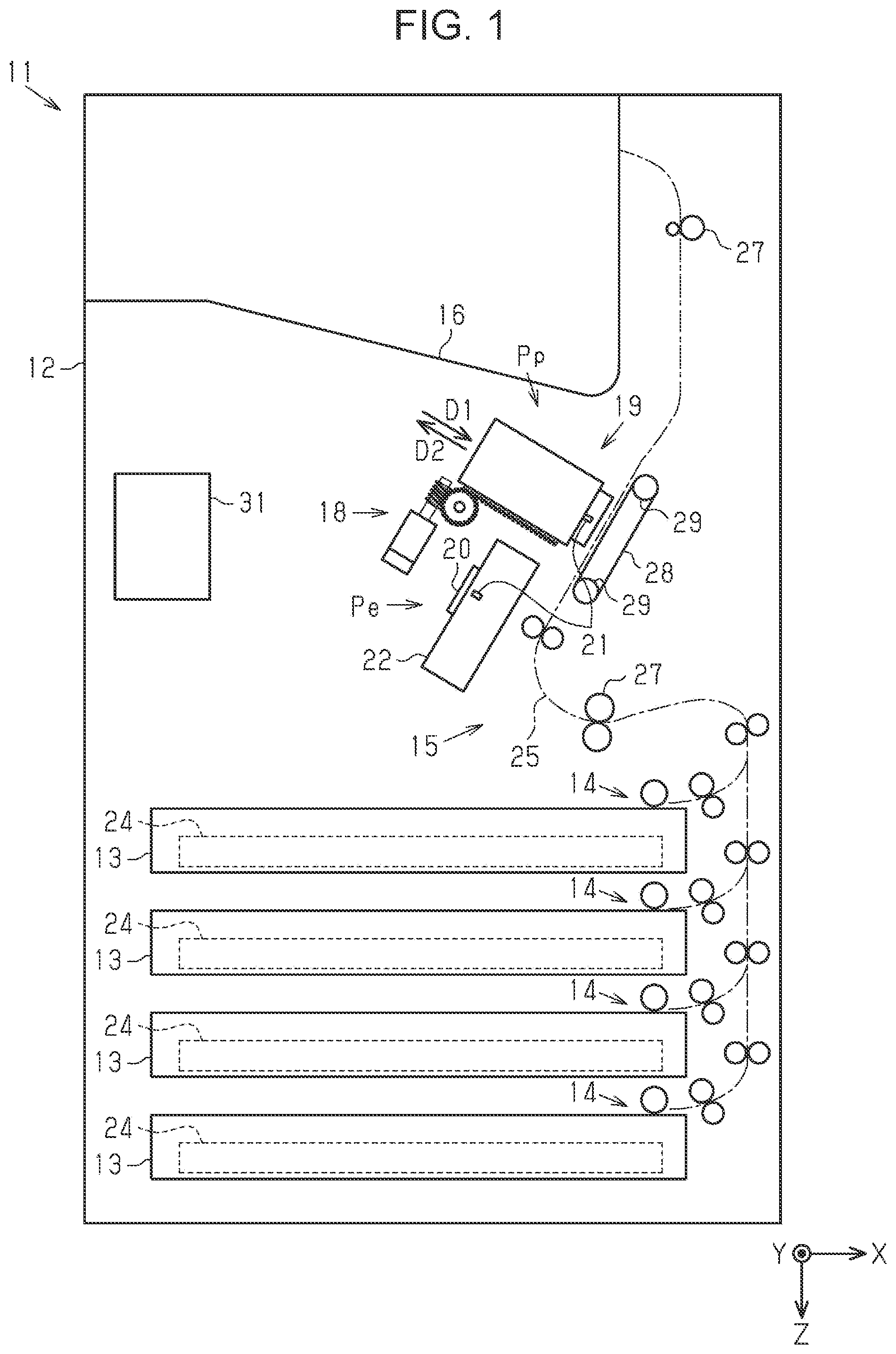 Patent US12576644 — Recording device and method of controlling recording device — Figure 1