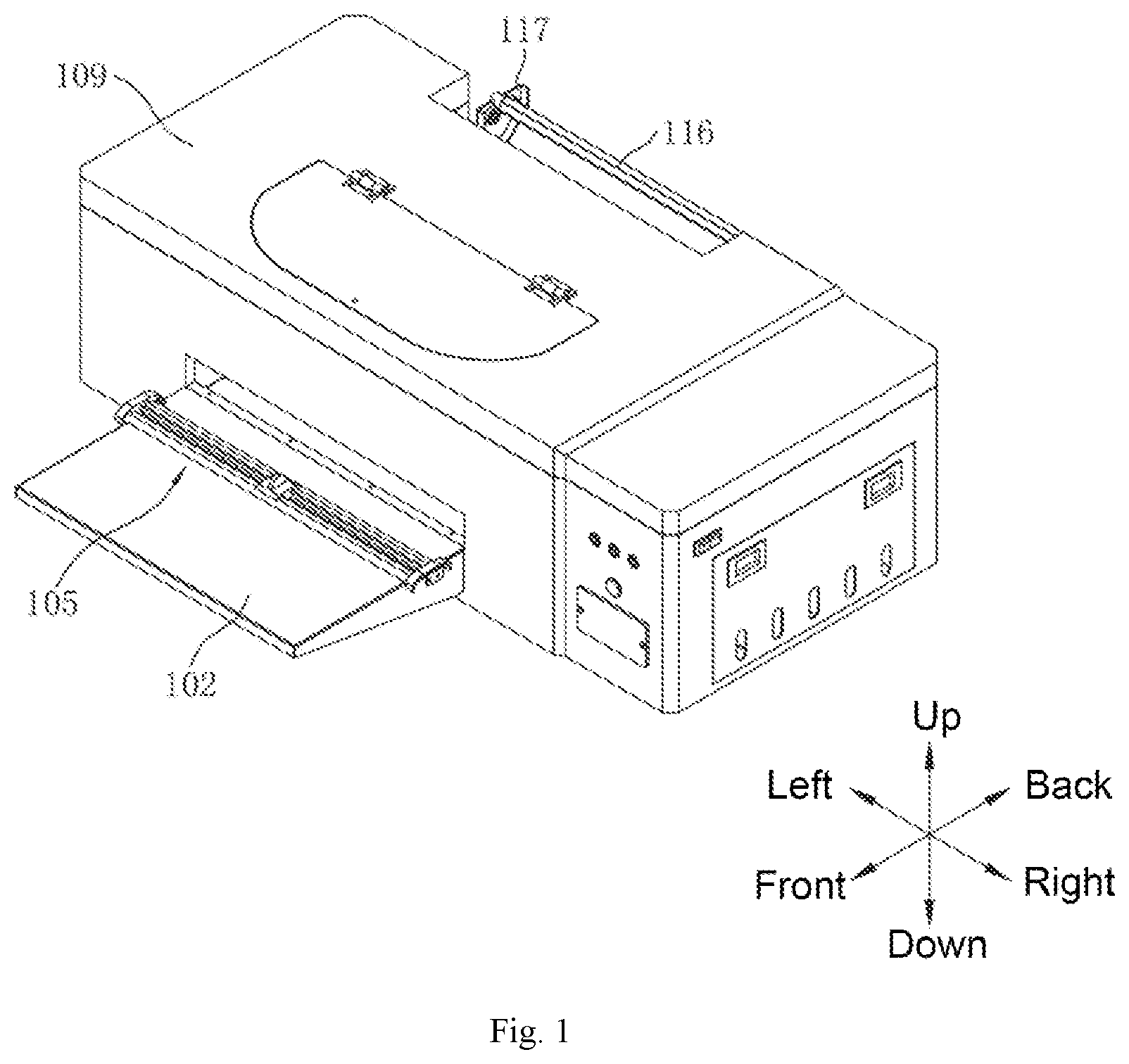 Patent US12576652 — Ultraviolet (UV) light-emitting diode (LED) inkjet printer — Figure 1