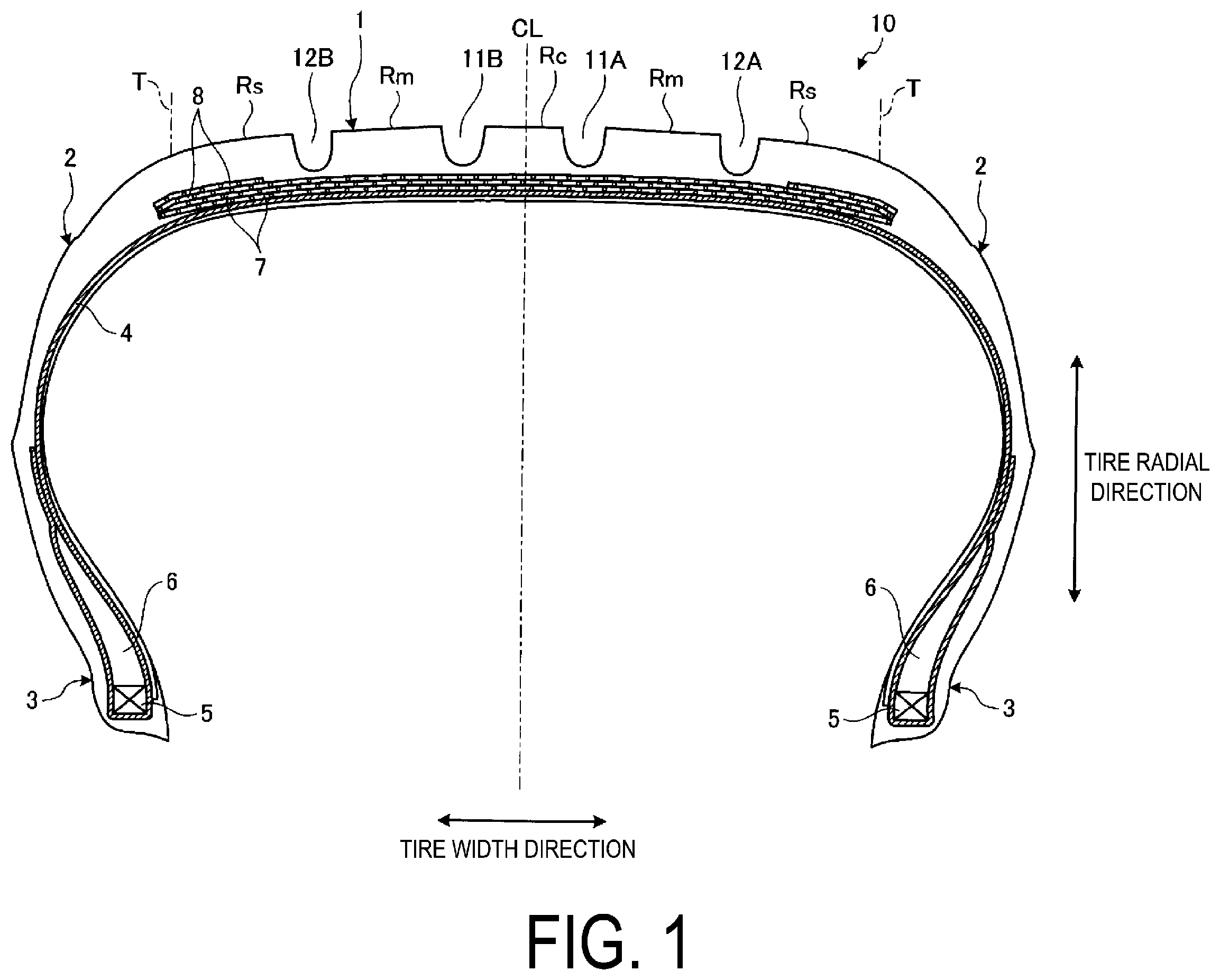 Patent US12576674 — Pneumatic tire — Figure 1
