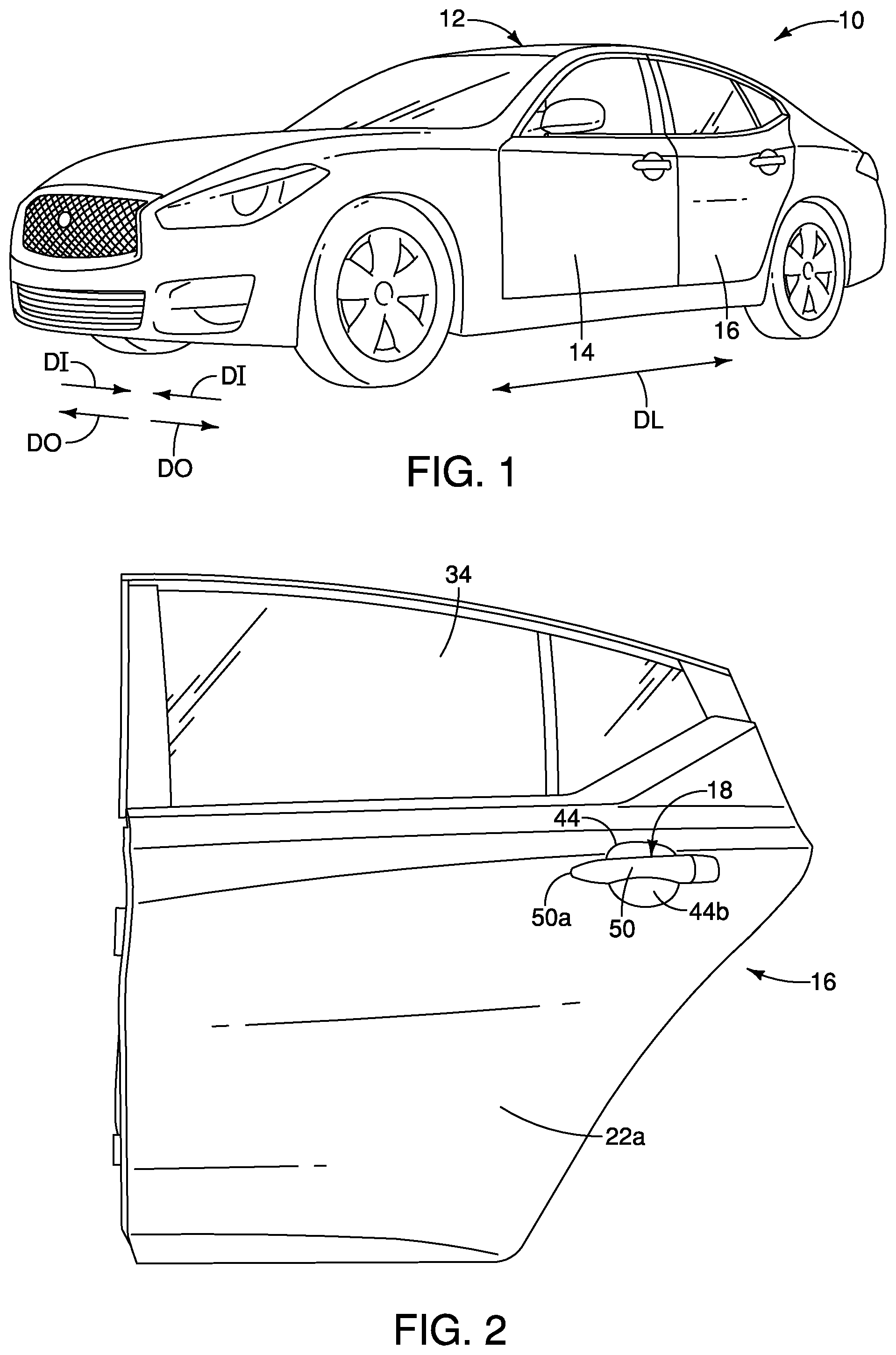 Patent US12576698 Figure 1 – Vehicle door assembly