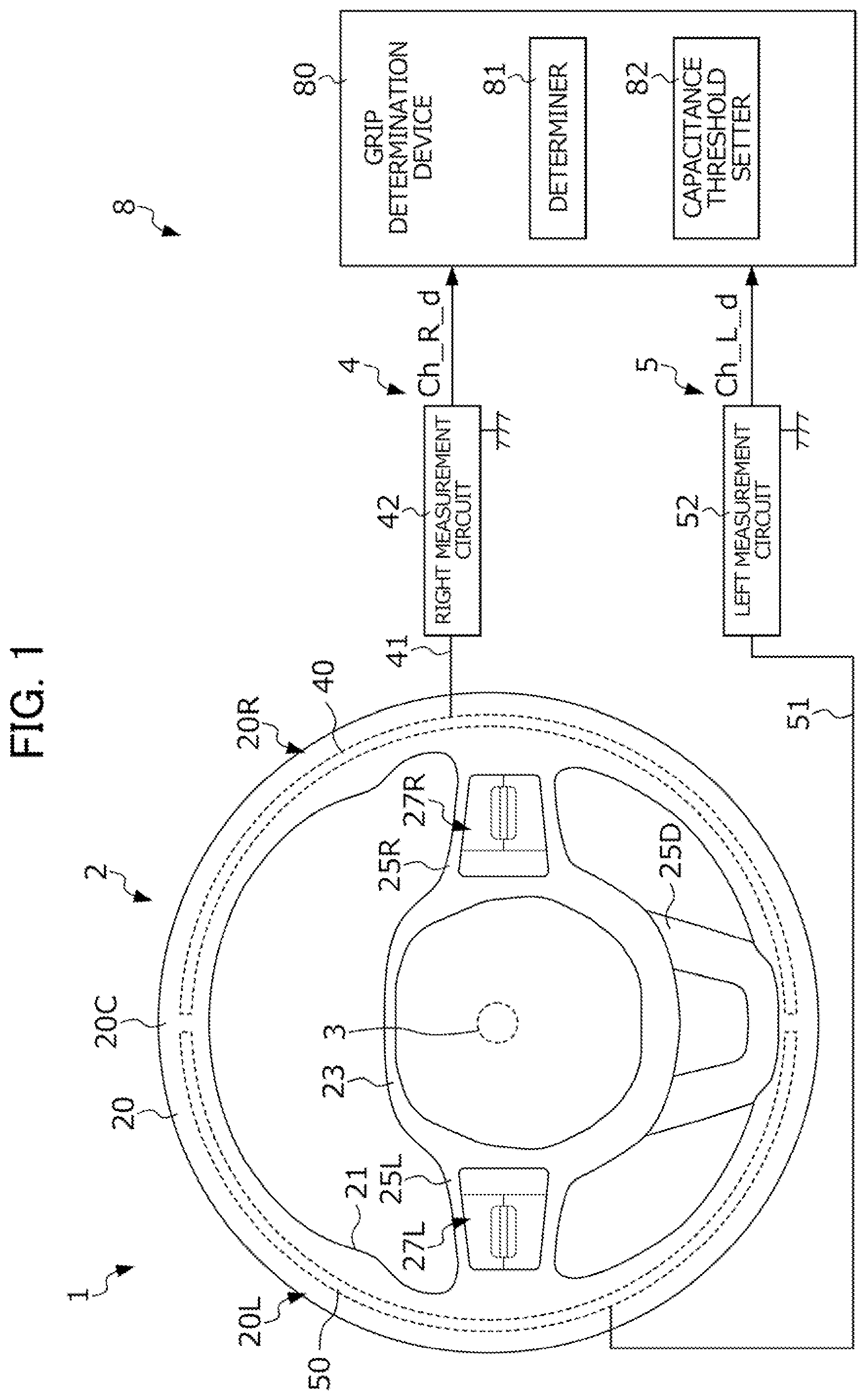 Patent US12576711 — Steering device — Figure 1