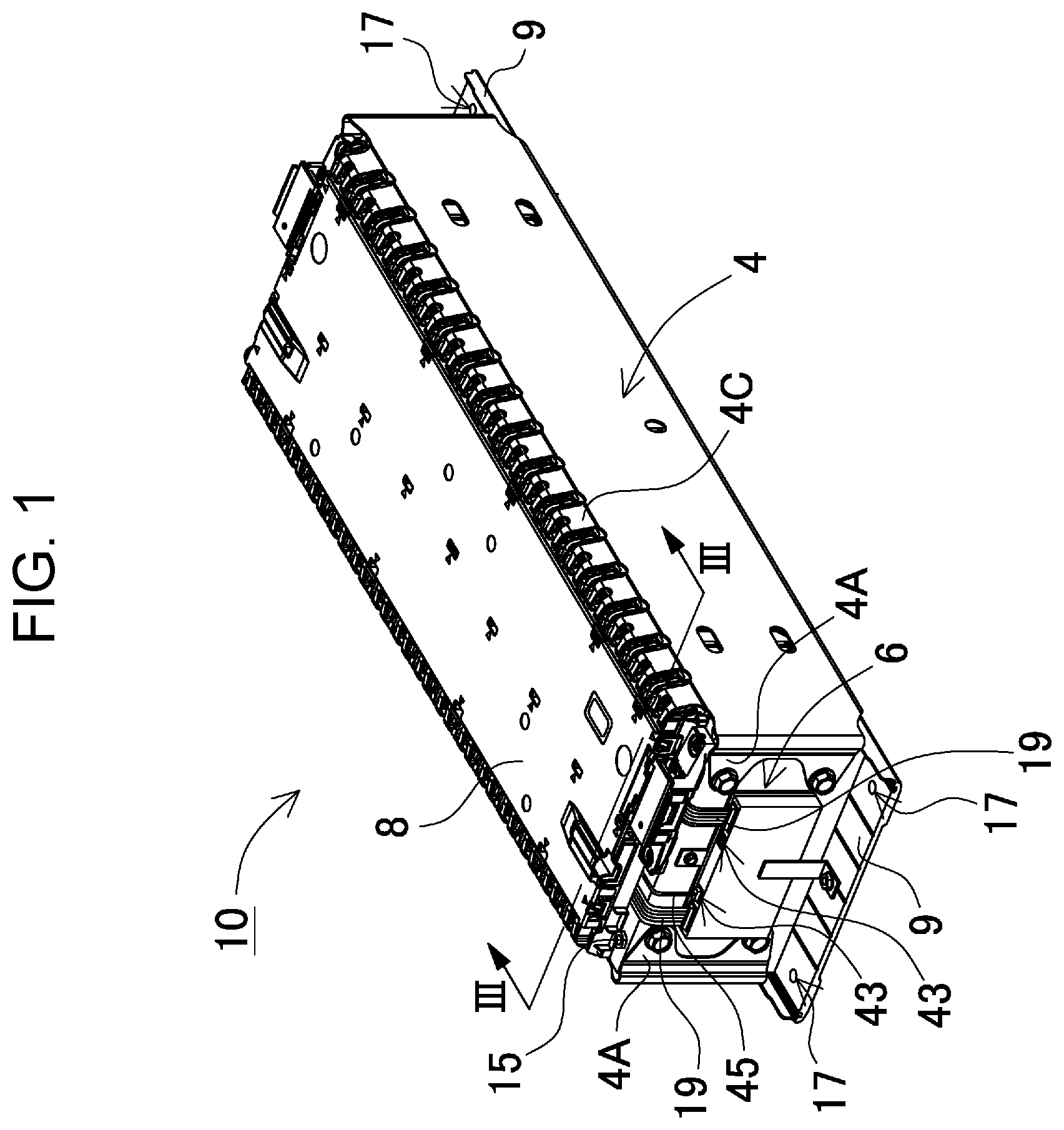 Patent US12576729 — Battery module, power supply device comprising battery module, and electric vehicle and power storage device comprising power supply device — Figure 1