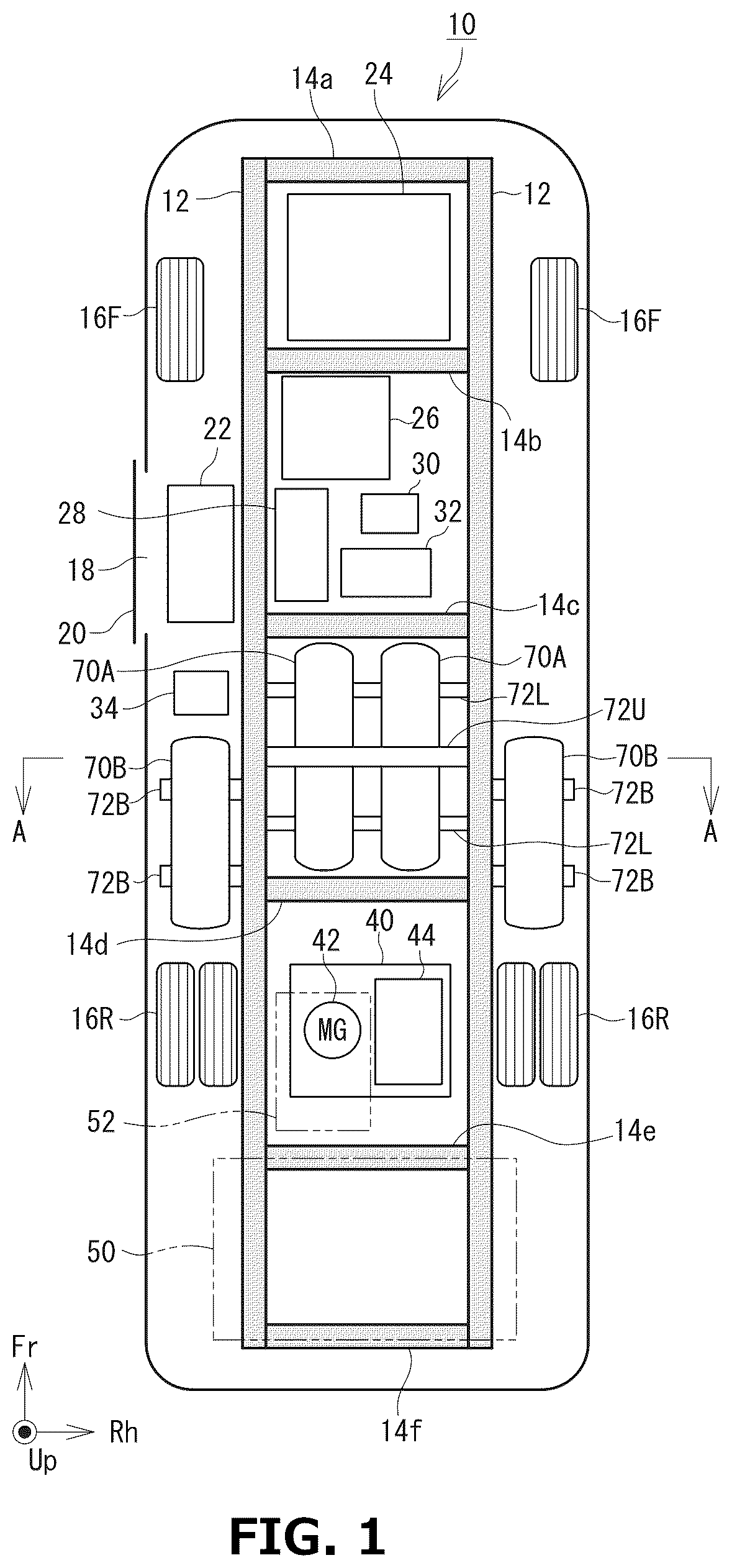 Patent US12576731 — Fuel cell electric vehicle — Figure 1