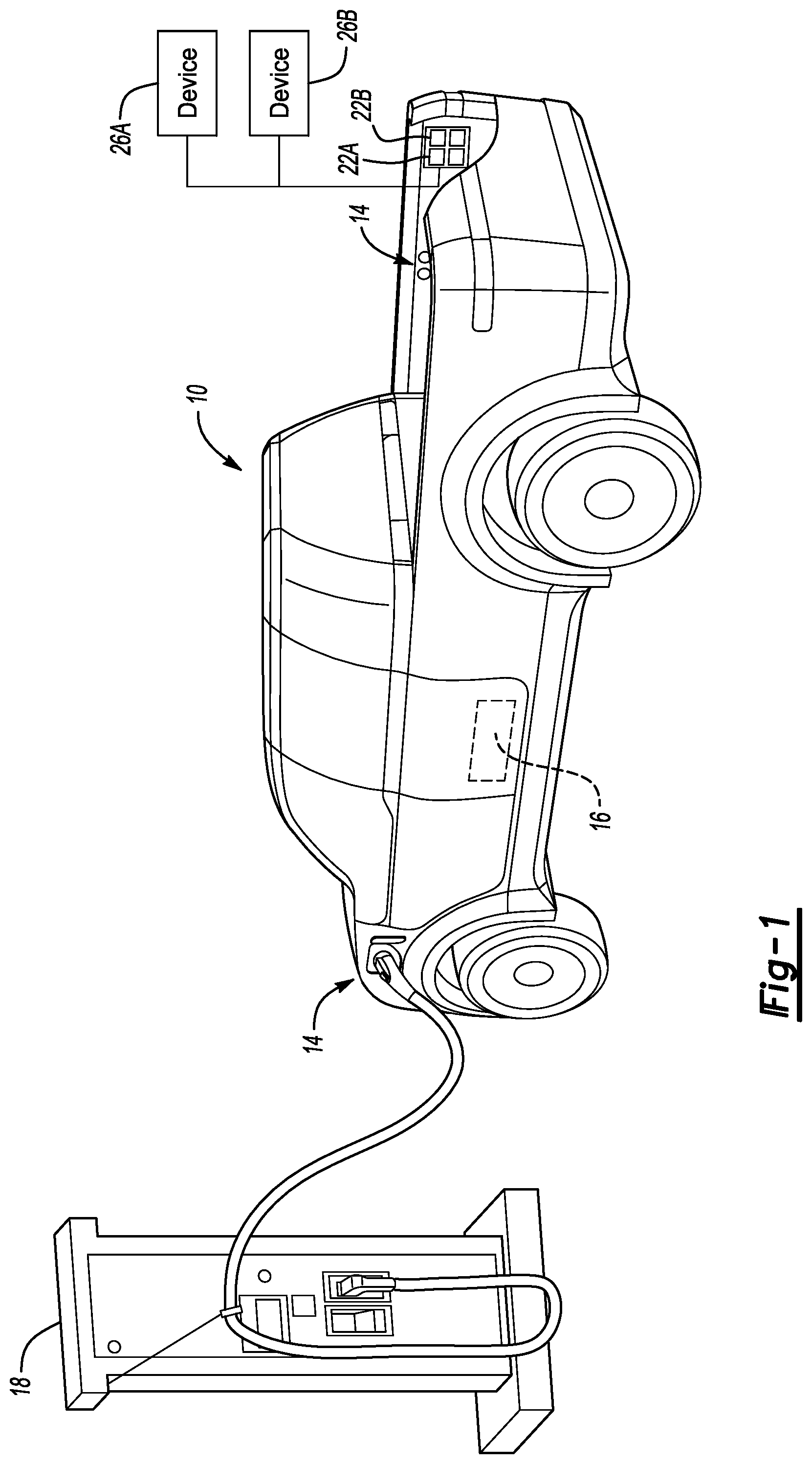 Patent US12576744 — Power allocation methods and systems for power transmissions between a vehicle and devices — Figure 1