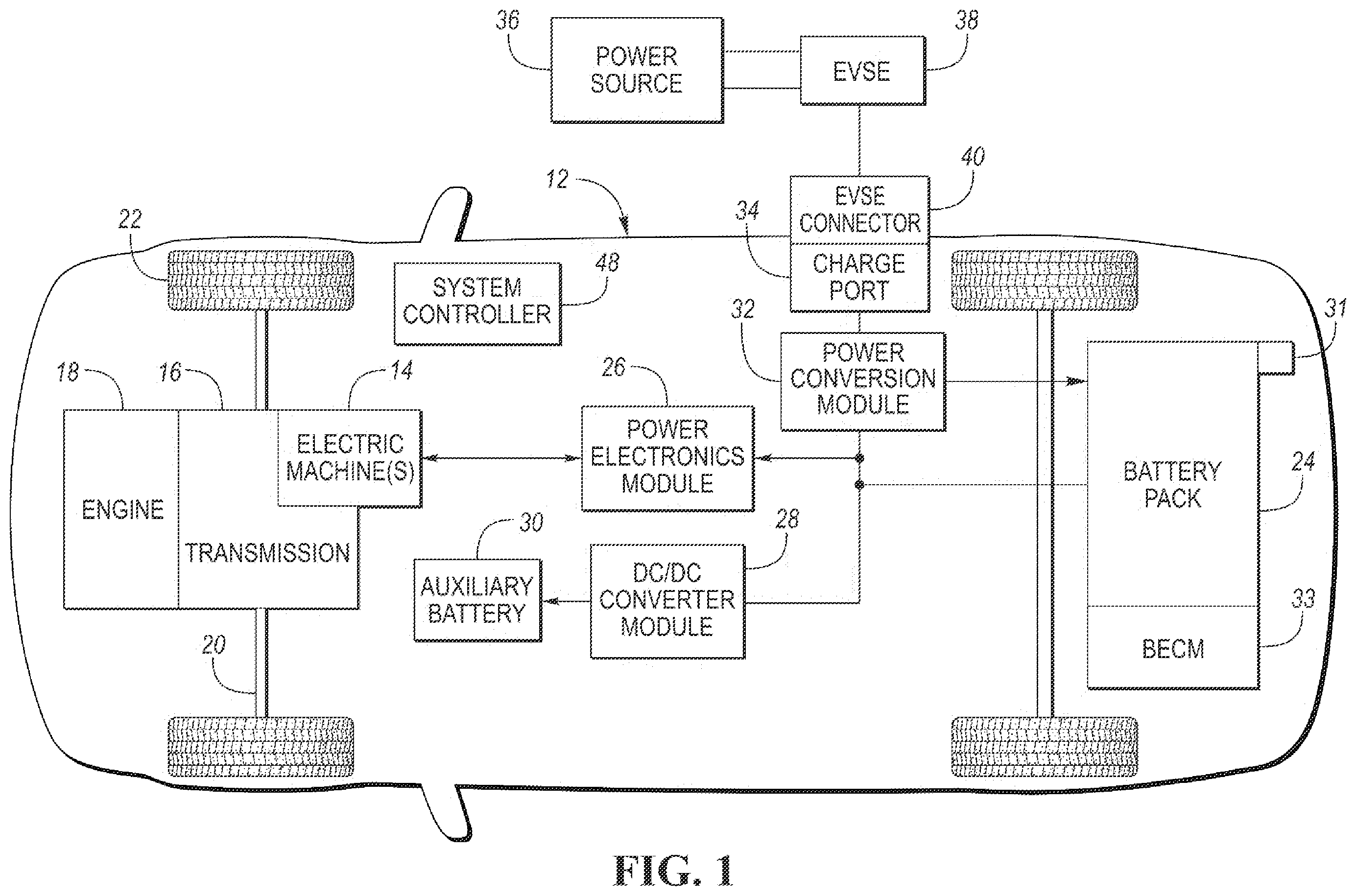 Patent US12576747 — Electrified vehicle control using traction battery array-based multi-cell state estimation — Figure 1
