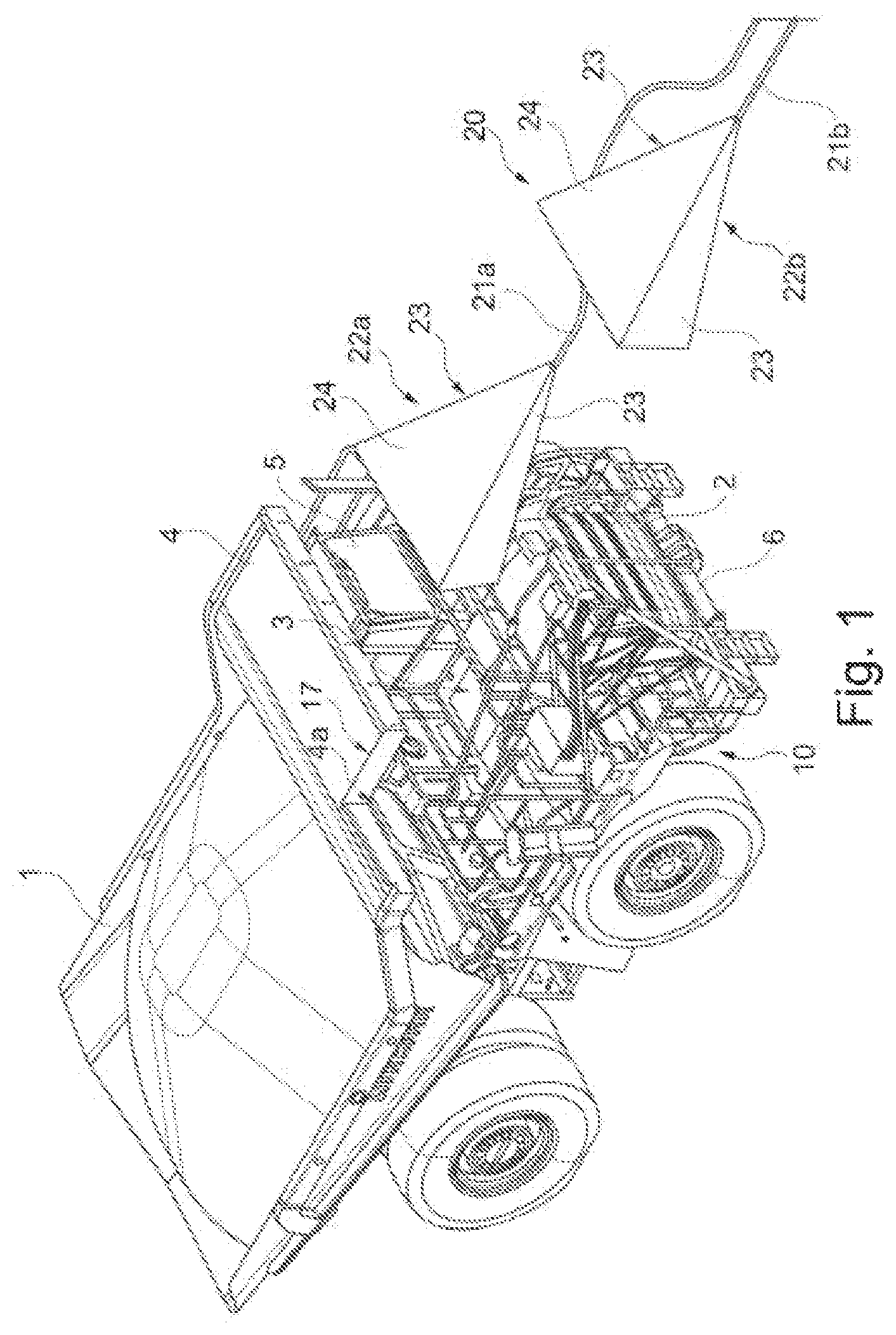 Patent US12576751 — Overhead line system for construction machines for piece good and bulk material transport and construction machine — Figure 1
