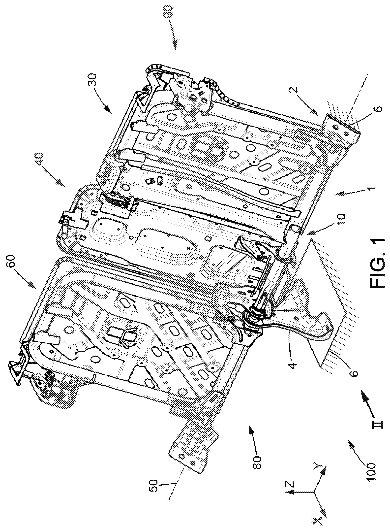 Patent US12576757 Figure 1 – Vehicle seat, for at least two users