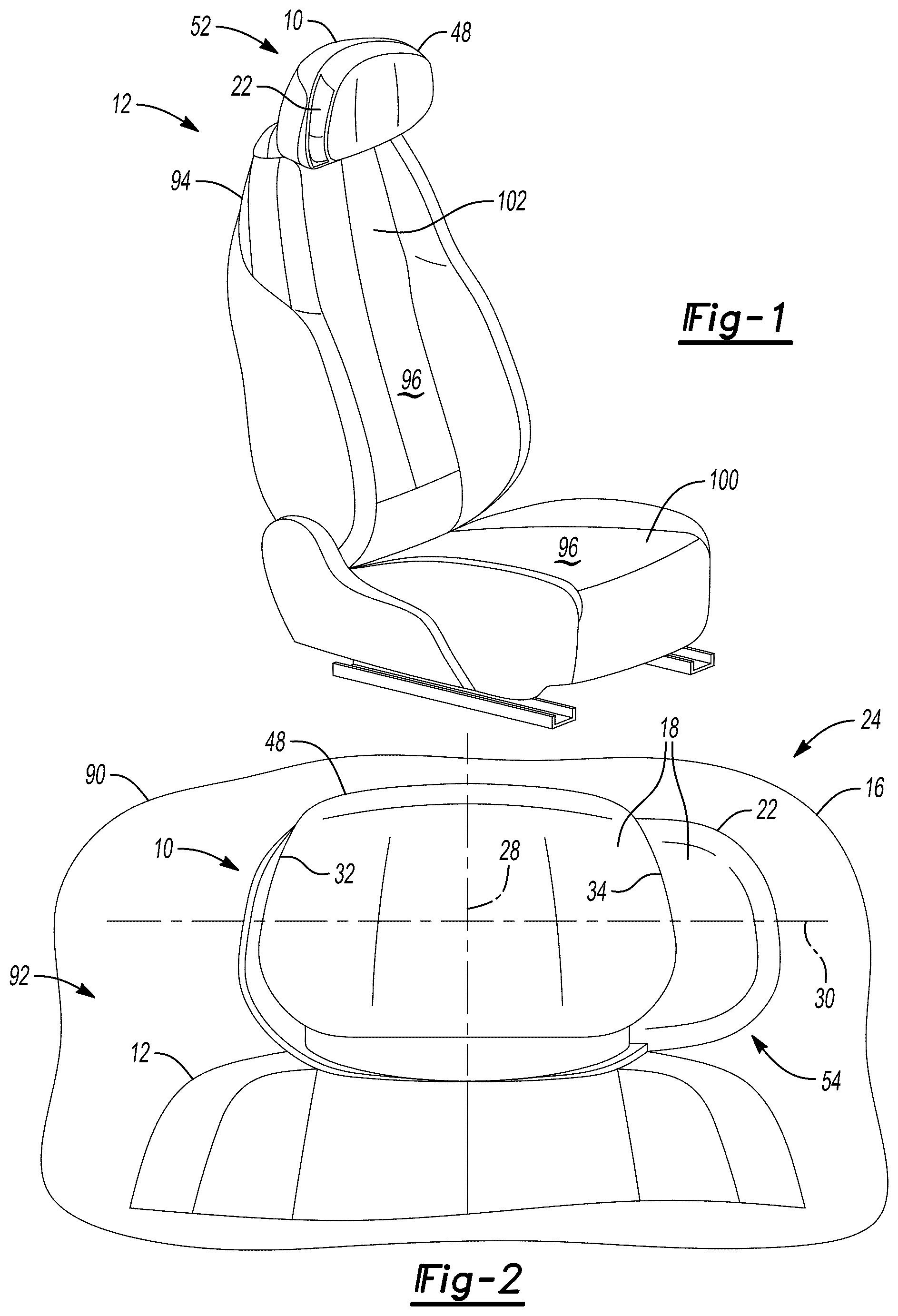 Patent US12576766 — Headrest, vehicle, and method of adjusting the headrest — Figure 1