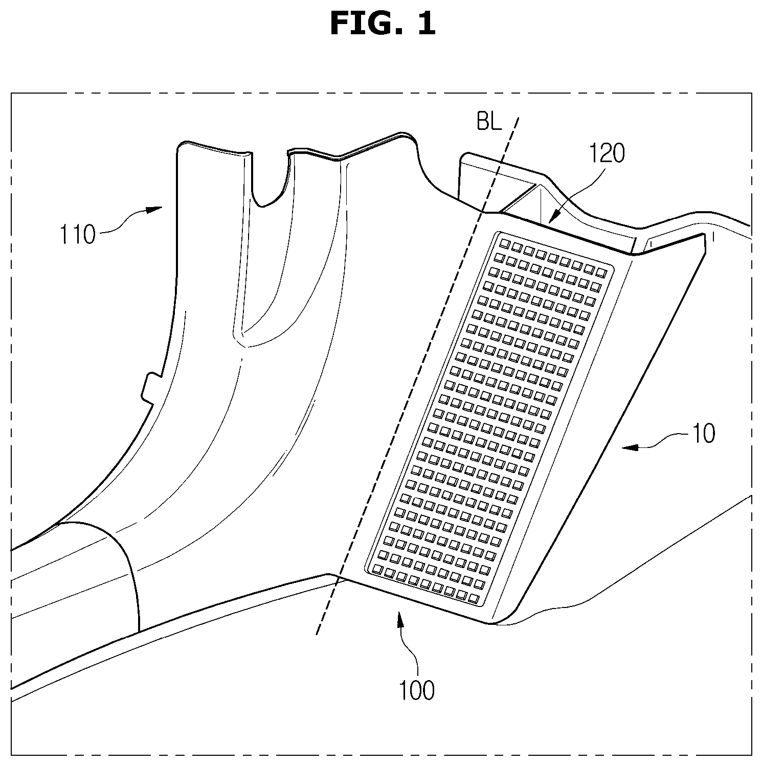 Patent US12576768 Figure 1 – Cowl side trim