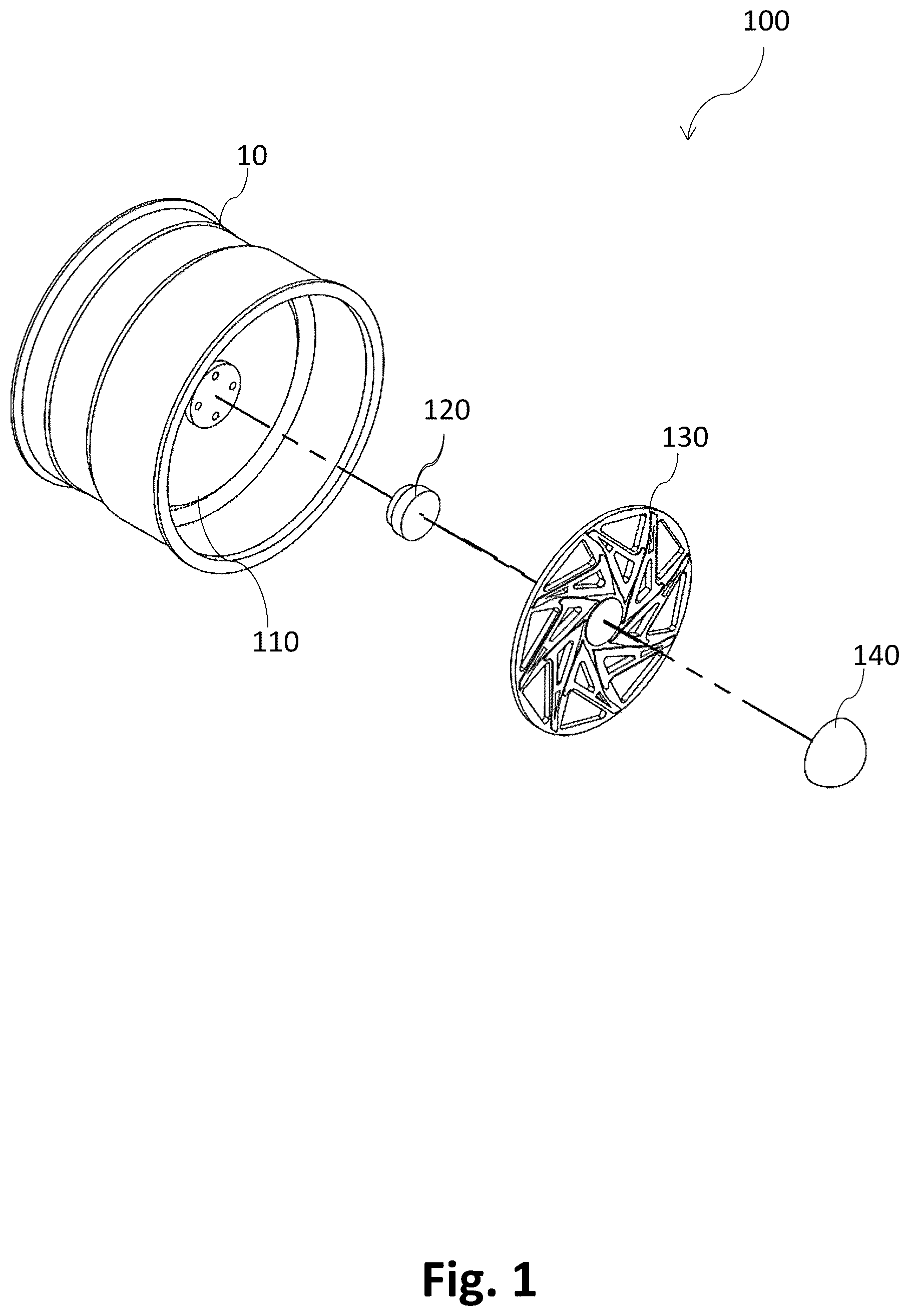 Patent US12576777 Figure 1 – Lighting apparatus for wheels