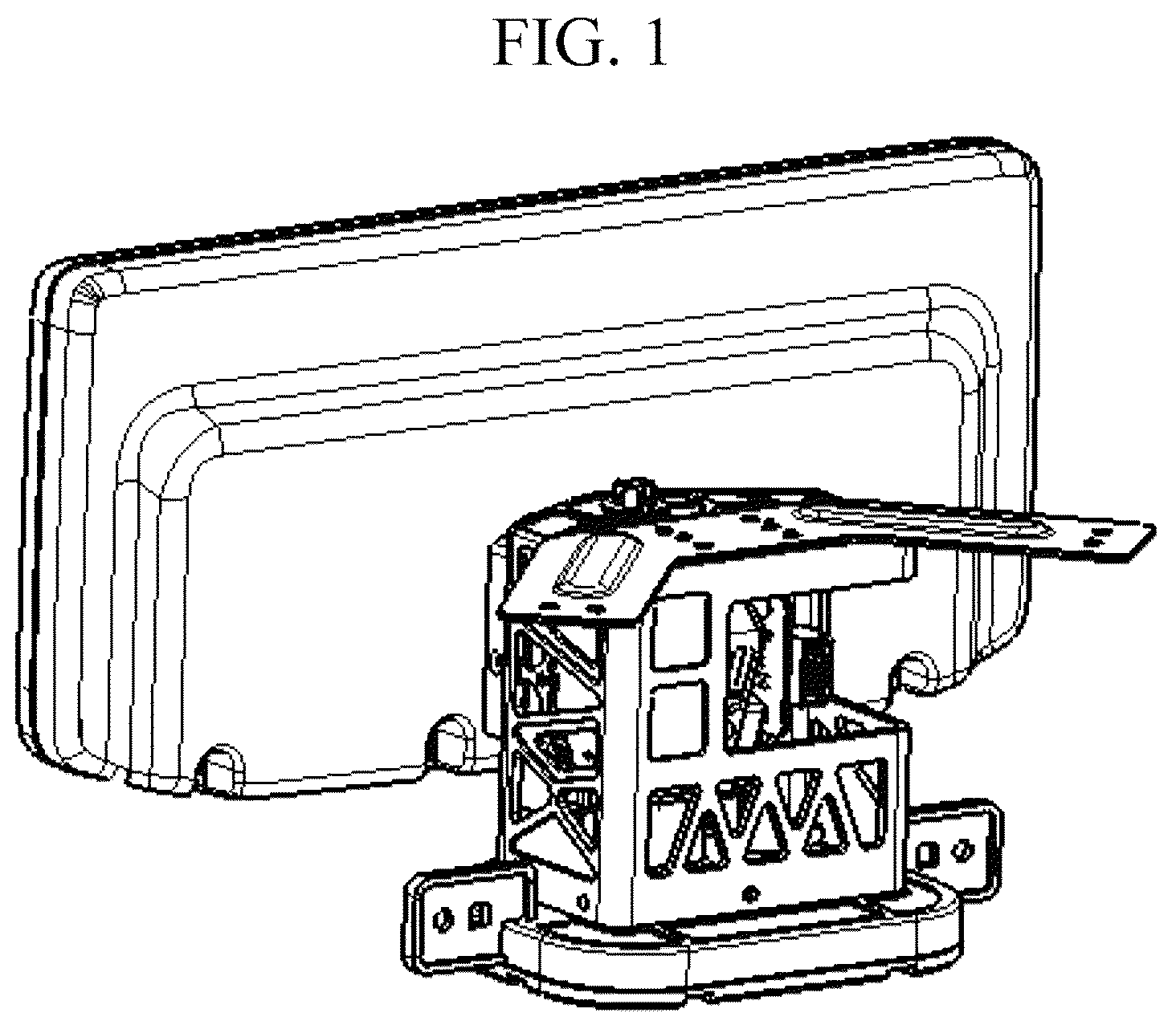 Patent US12576797 Figure 1 – Rotating device for display of vehicle