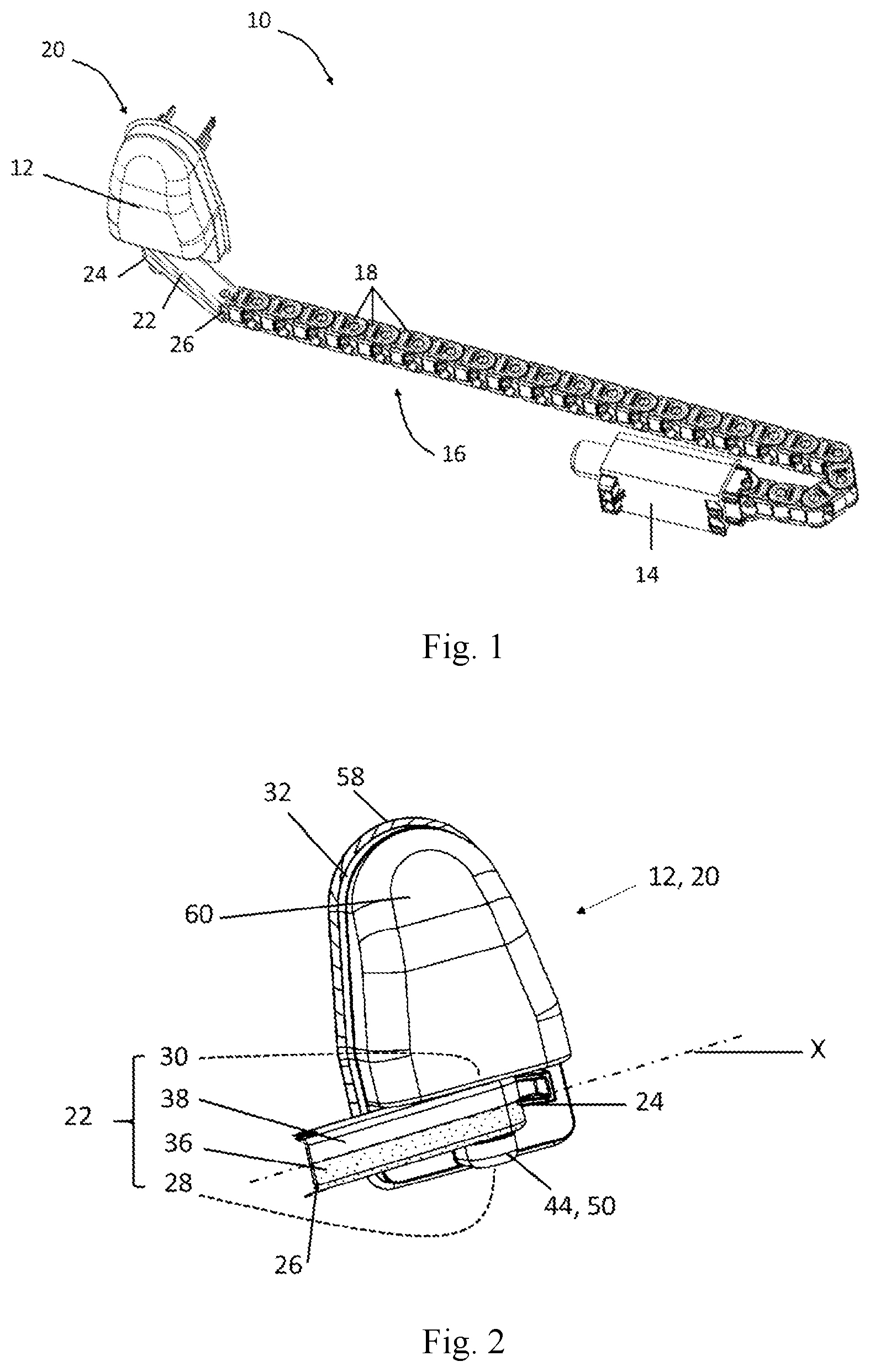 Patent US12576801 Figure 1 – Pivoting arrangement and cable-guide arrangement