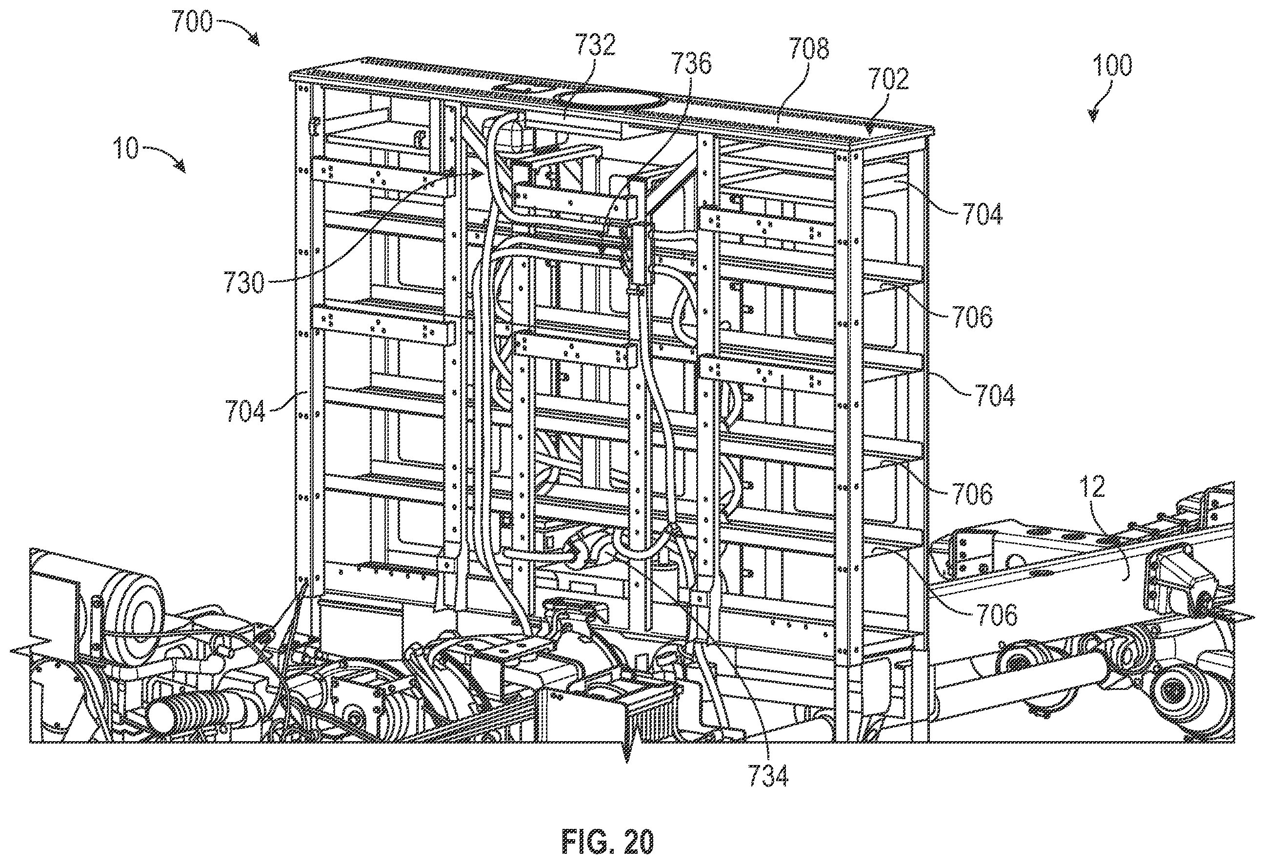 Patent US12576802 Figure 20 – Electrified fire fighting vehicle