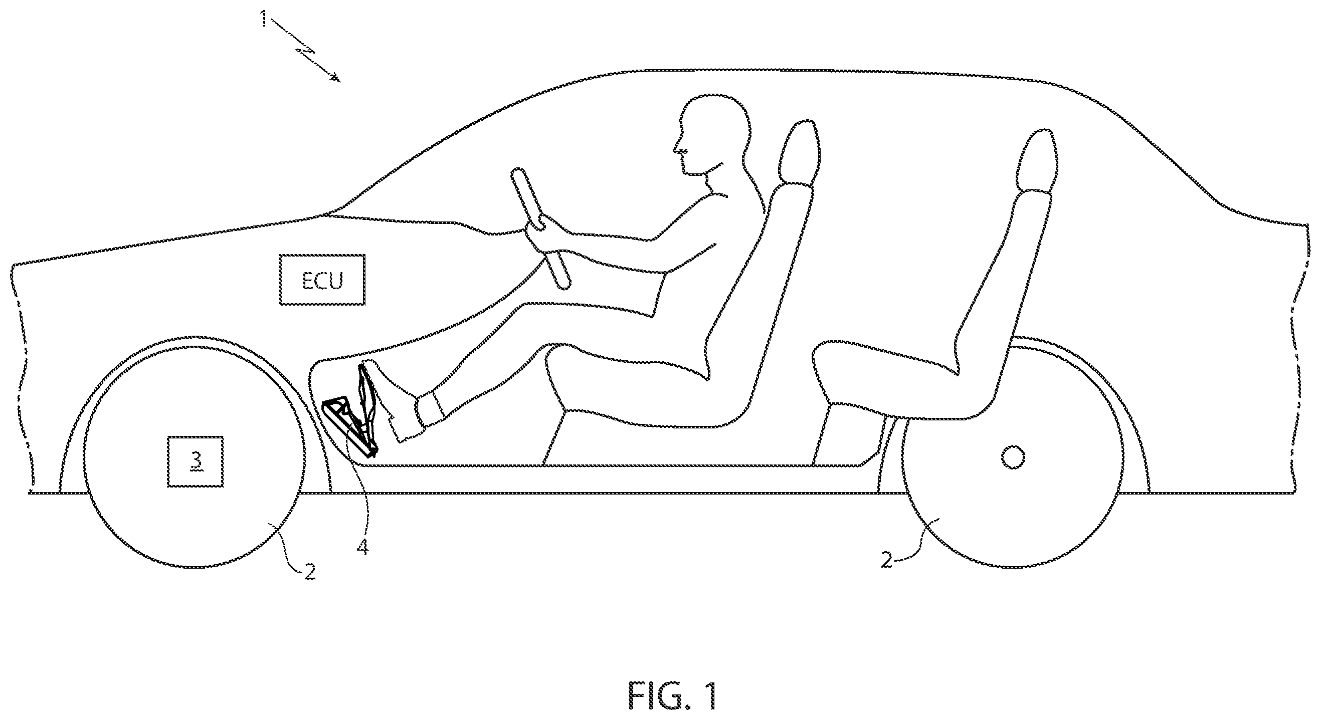 Patent US12576838 — Process and apparatus for controlling the forward movement of a motor vehicle as a function of route parameters in a driving mode with a single pedal — Figure 1