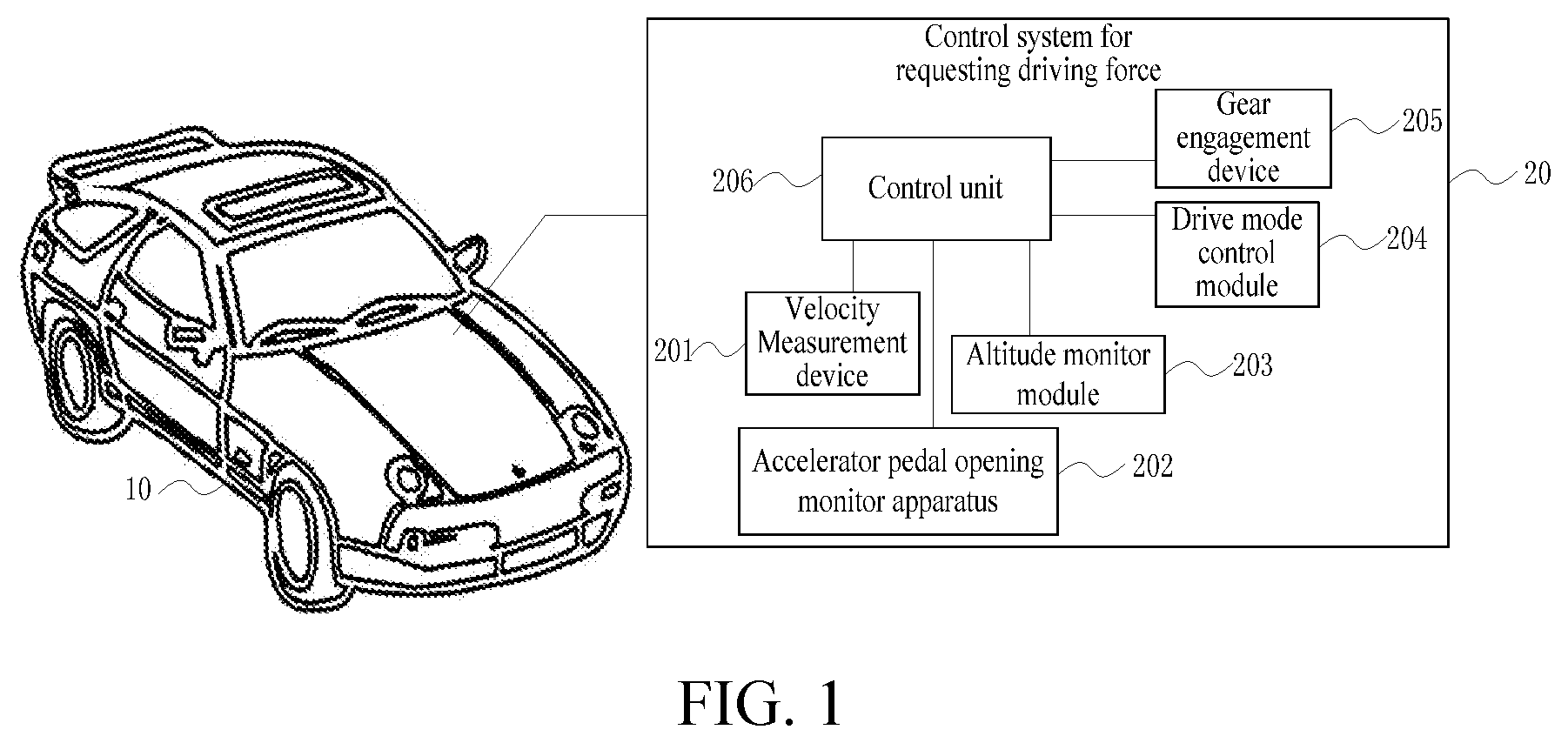 Patent US12576867 — Determination method for drive force to be requested for hybrid vehicle, and apparatus — Figure 1