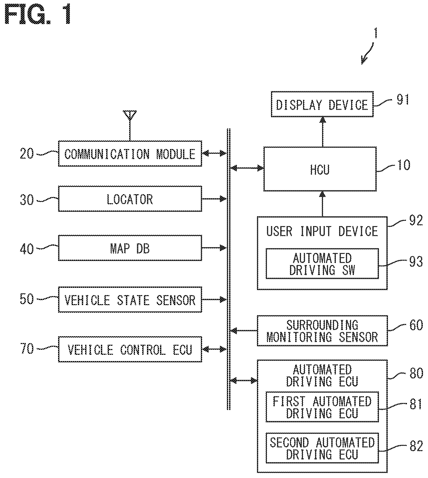 Patent US12576869 — Vehicle display control device, vehicle display control system, and vehicle display control method — Figure 1