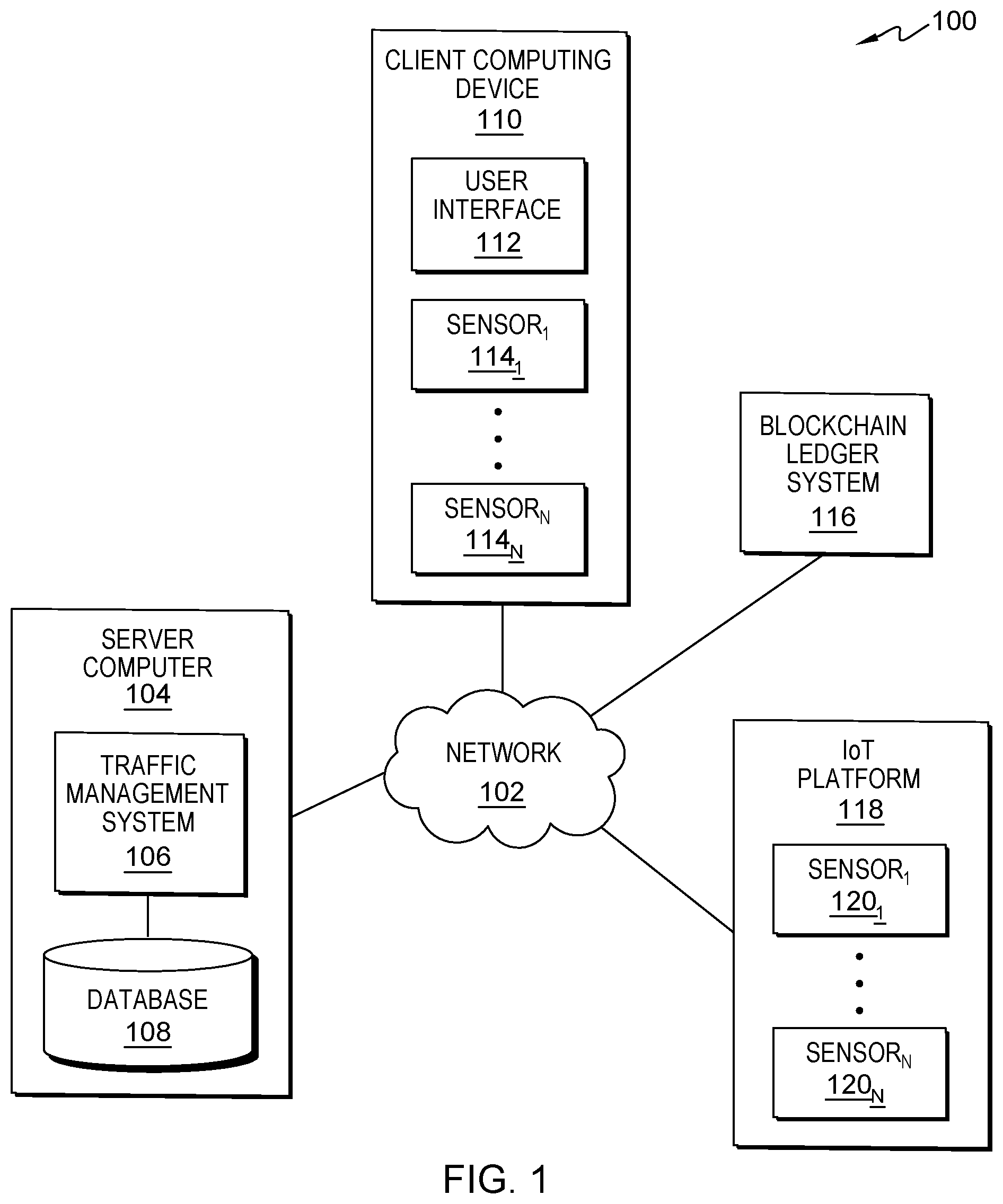Patent US12576878 — Autonomous vehicle traffic management — Figure 1
