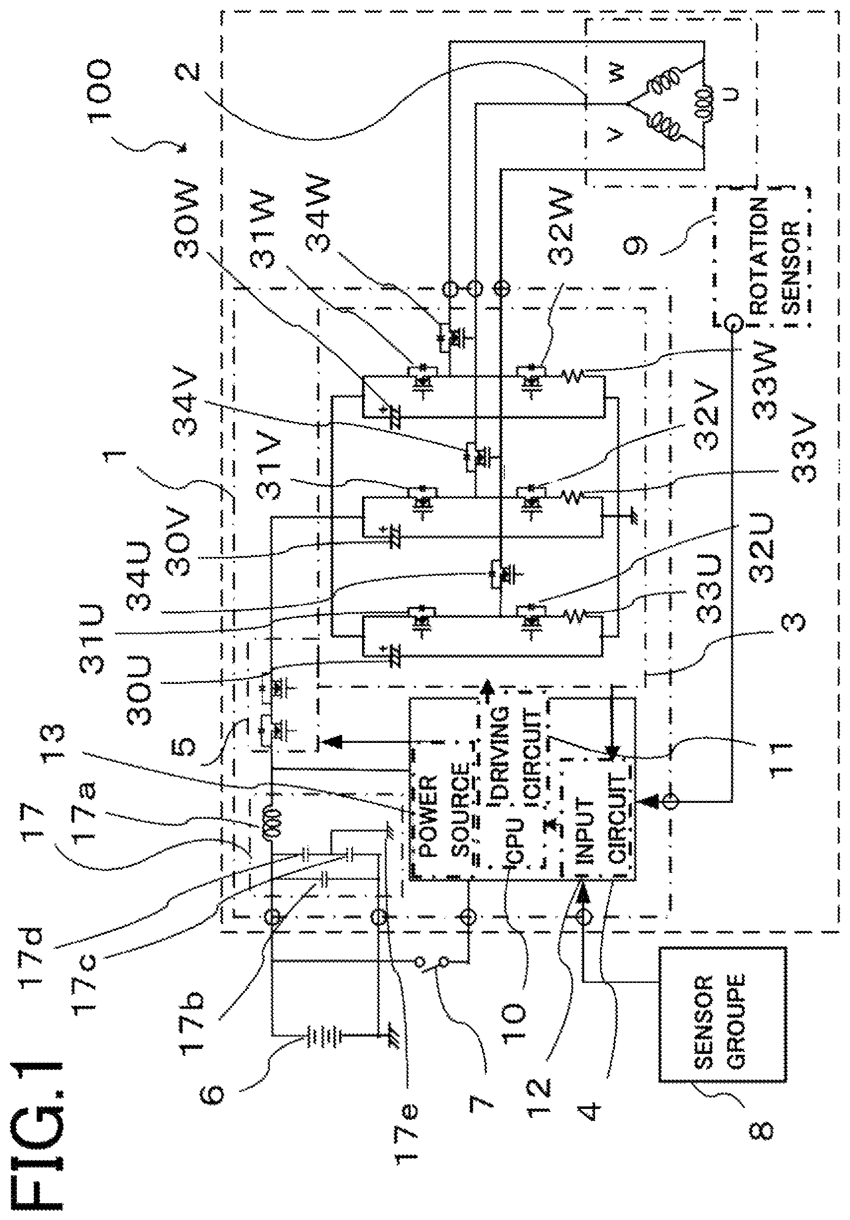 Patent US12576906 — Electric rotating machine apparatus and electric power steering apparatus — Figure 1