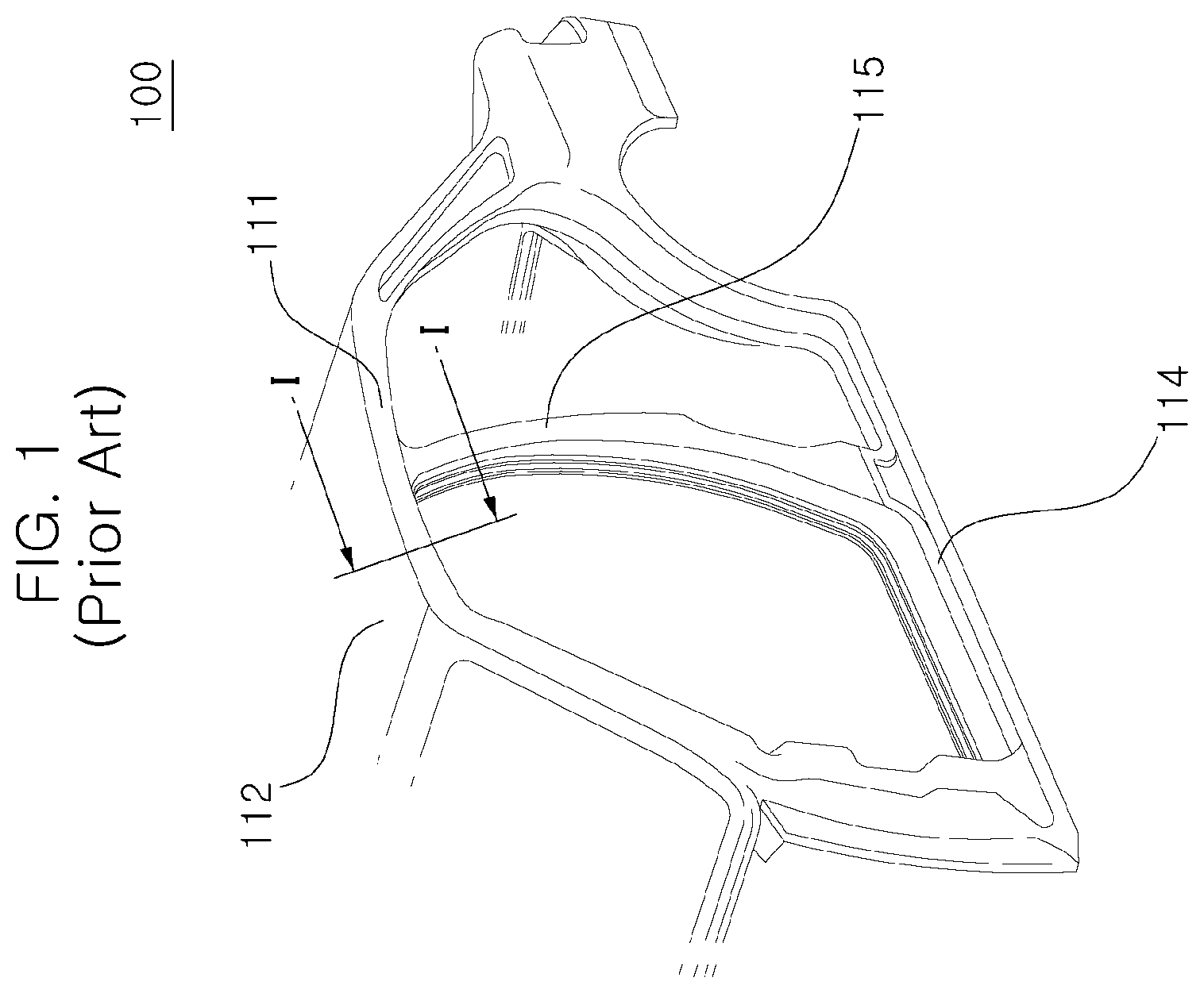 Patent US12576916 — Reinforcement rail for roof side rail for vehicle and roof side rail assembly with improved rigidity using the same — Figure 1