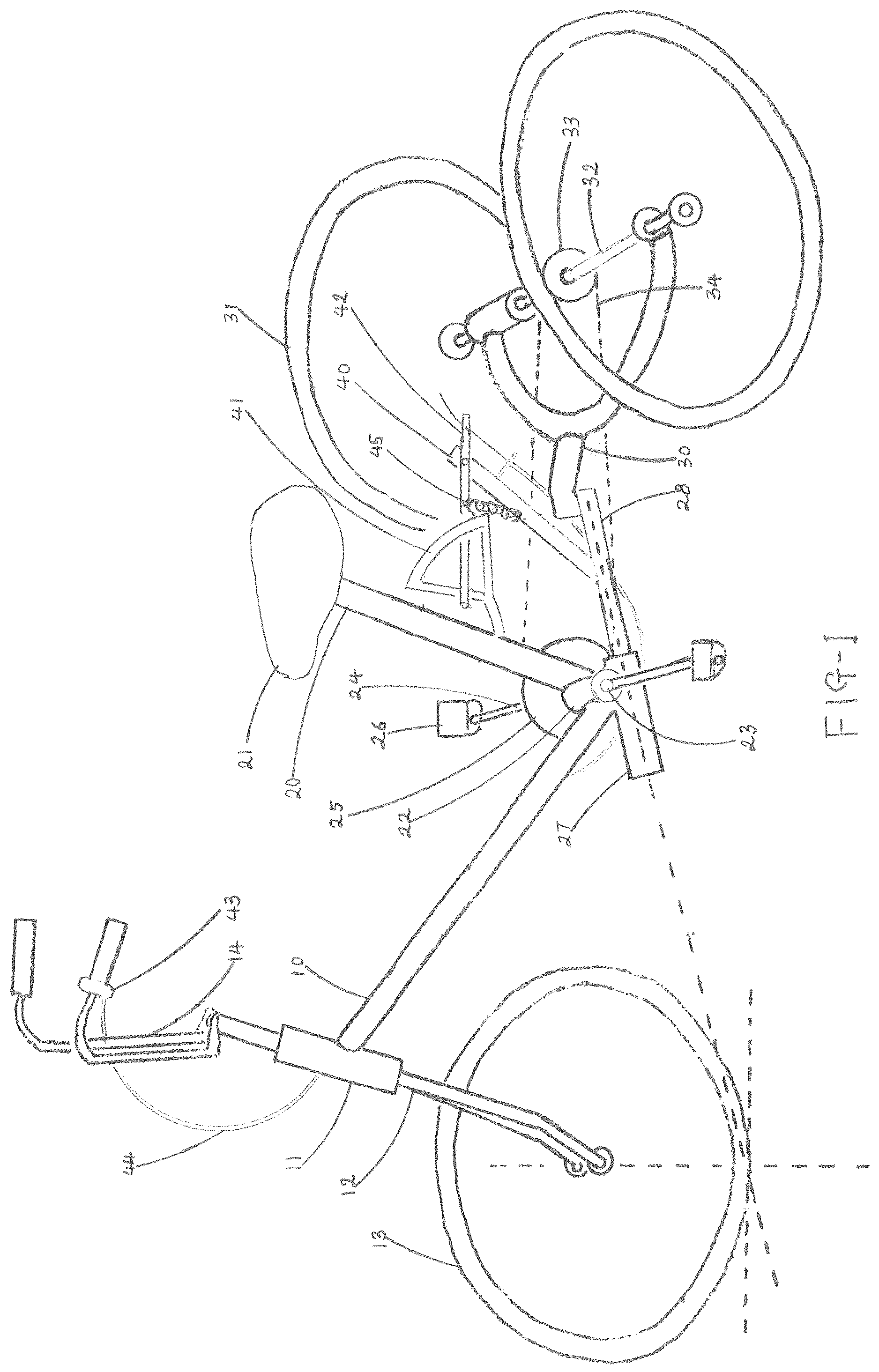 Patent US12576935 Figure 1 – Tricycle having maximum tiltable angle variable system