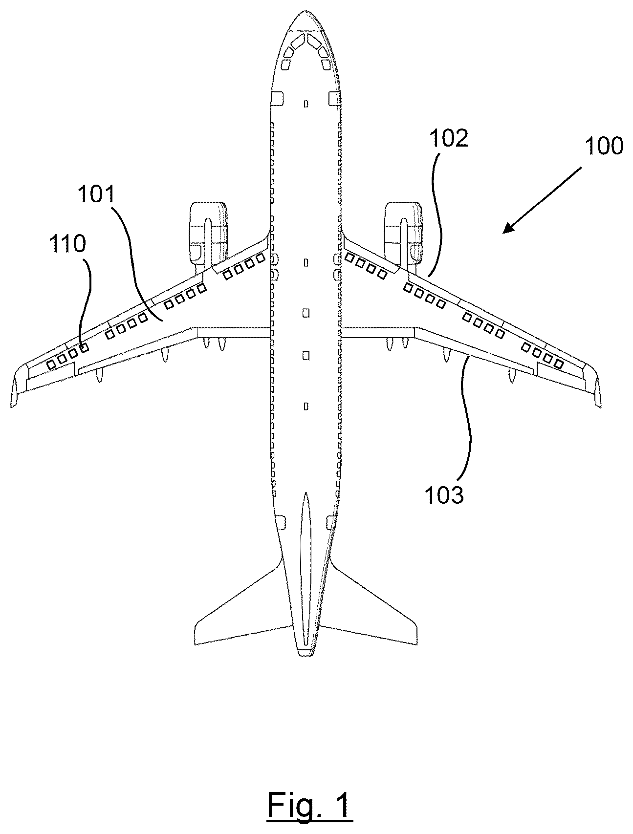 Patent US12576961 — Aircraft control surface system — Figure 1